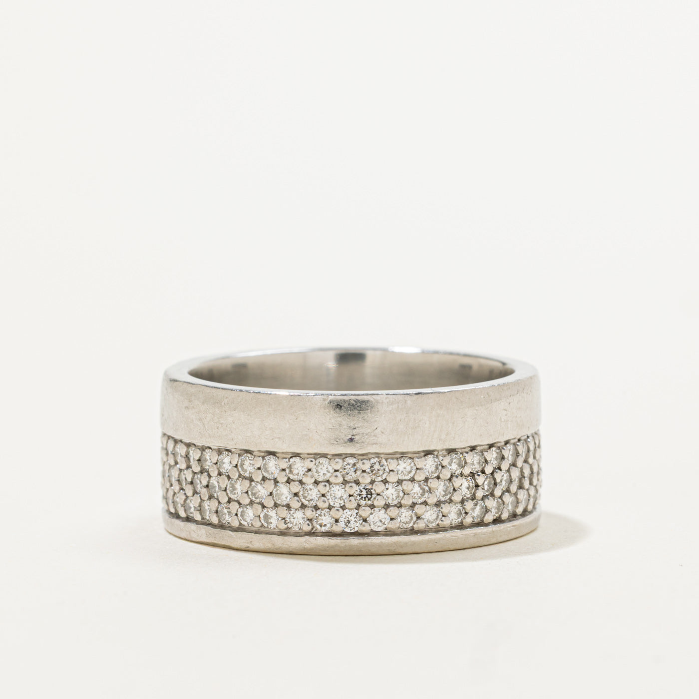 950 Platinum Multi Row Eternity Diamond Band | 0.55ctw | 10.00mm | SZ 10.75