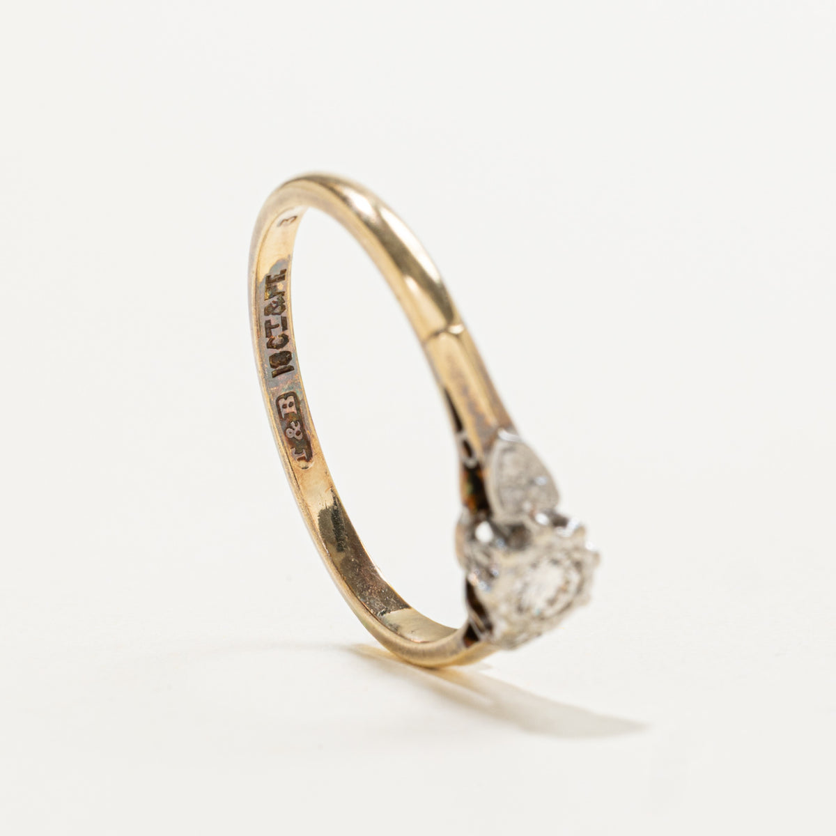18k Illusion Set Diamond Heart Accented Ring | 0.07ct | SZ 7