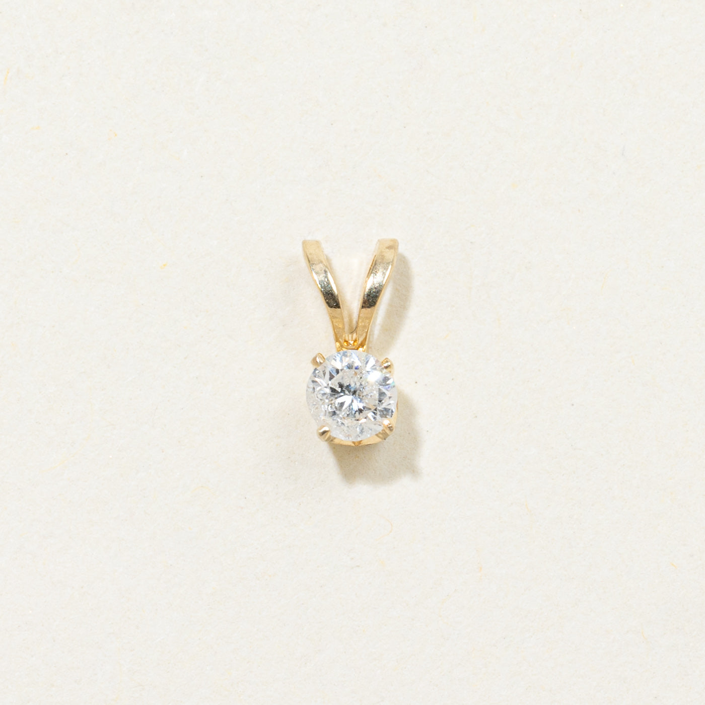 14k Solitaire Diamond Pendant | 0.13ctw