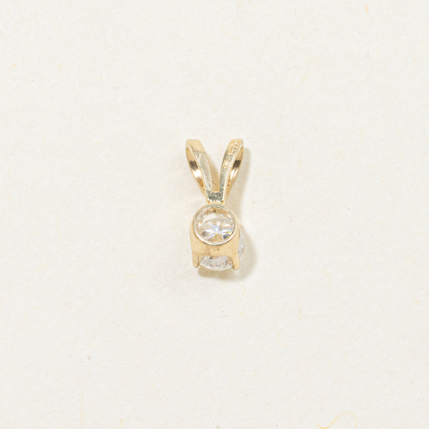 14k Solitaire Diamond Pendant | 0.13ctw