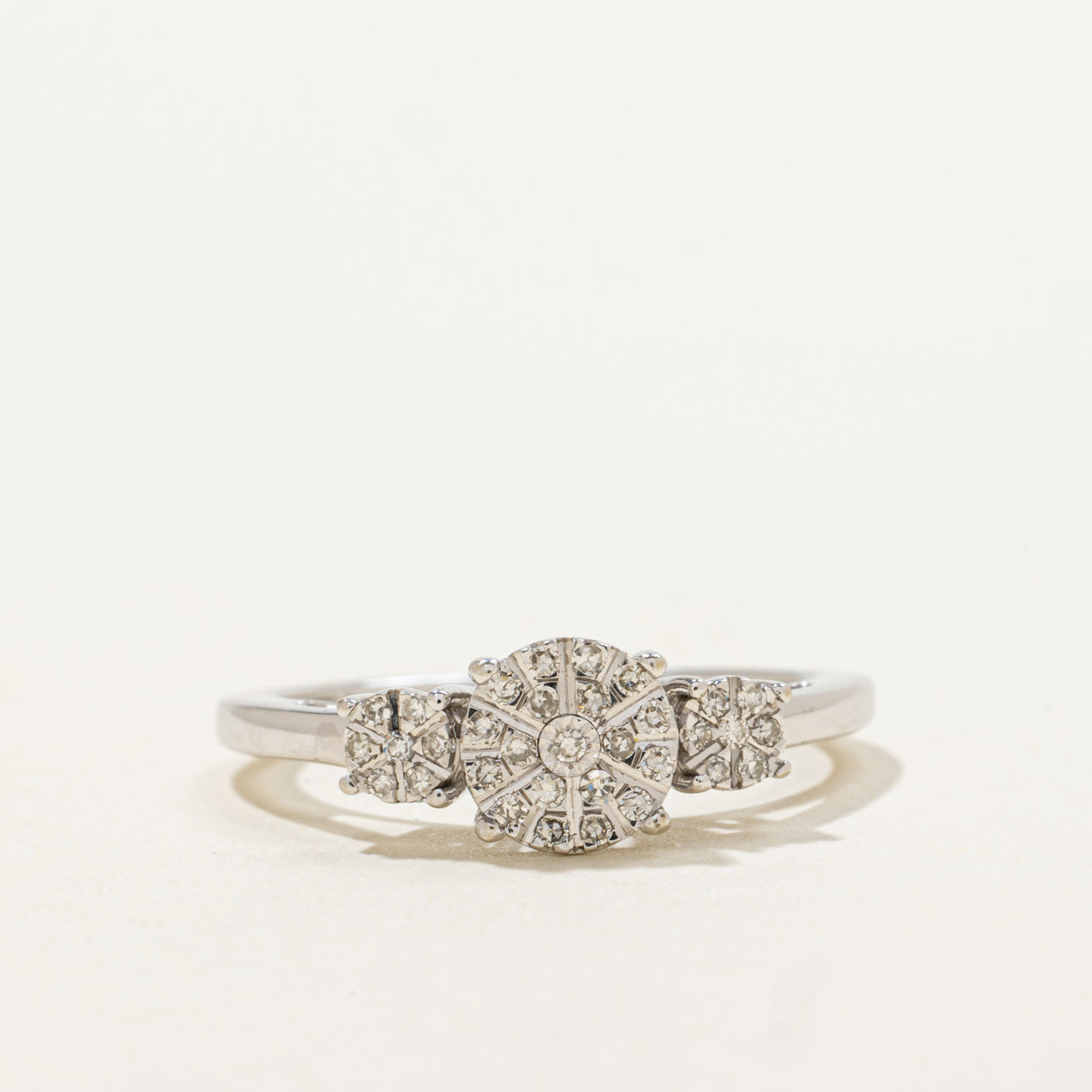 10k Illusion Set Diamond Ring | 0.10ctw | SZ 6.75