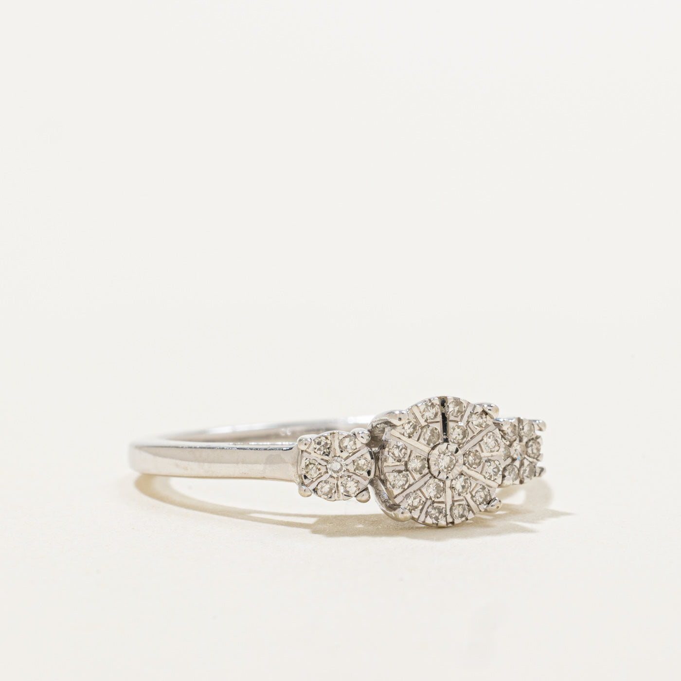 10k Illusion Set Diamond Ring | 0.10ctw | SZ 6.75