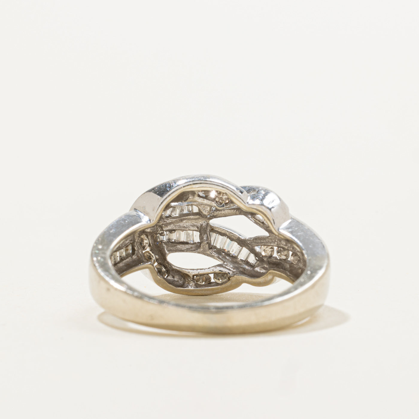 10k Channel Set Diamond Double Crossover Ring | 0.30ctw | SZ 5