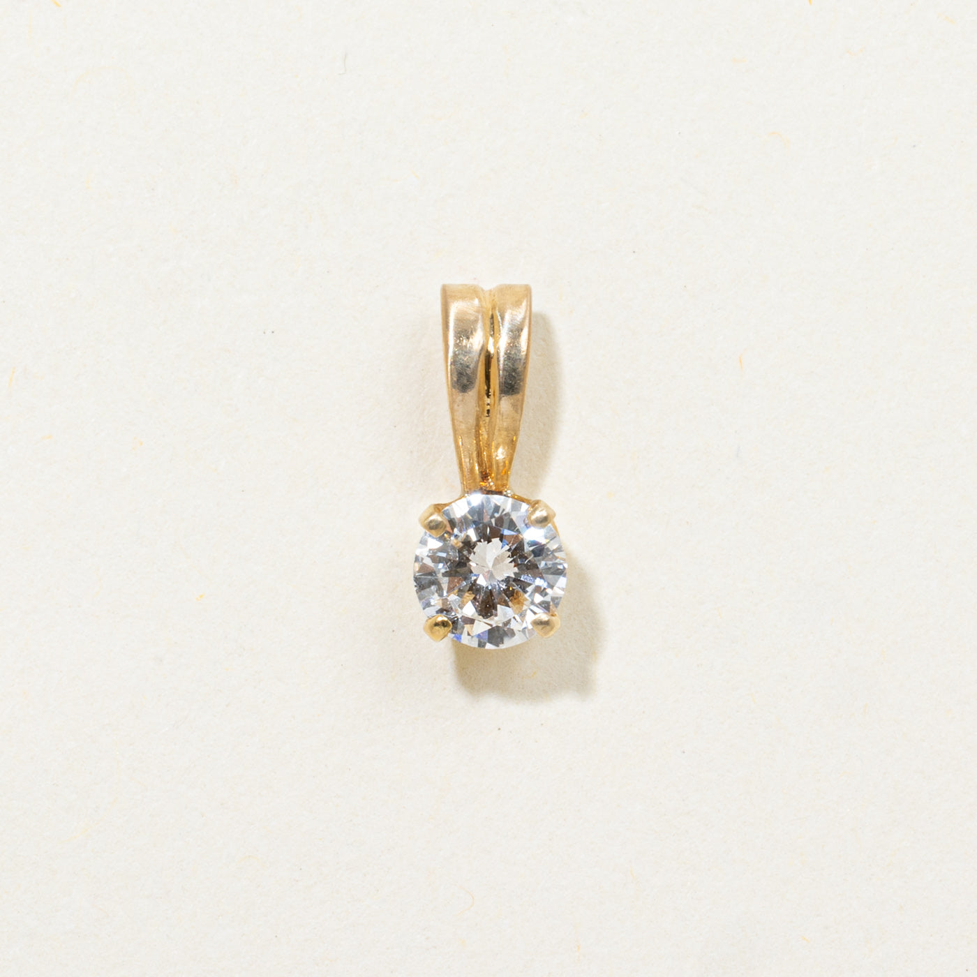 18k Solitaire Diamond Pendant | 0.42ct VS1/VS2 F