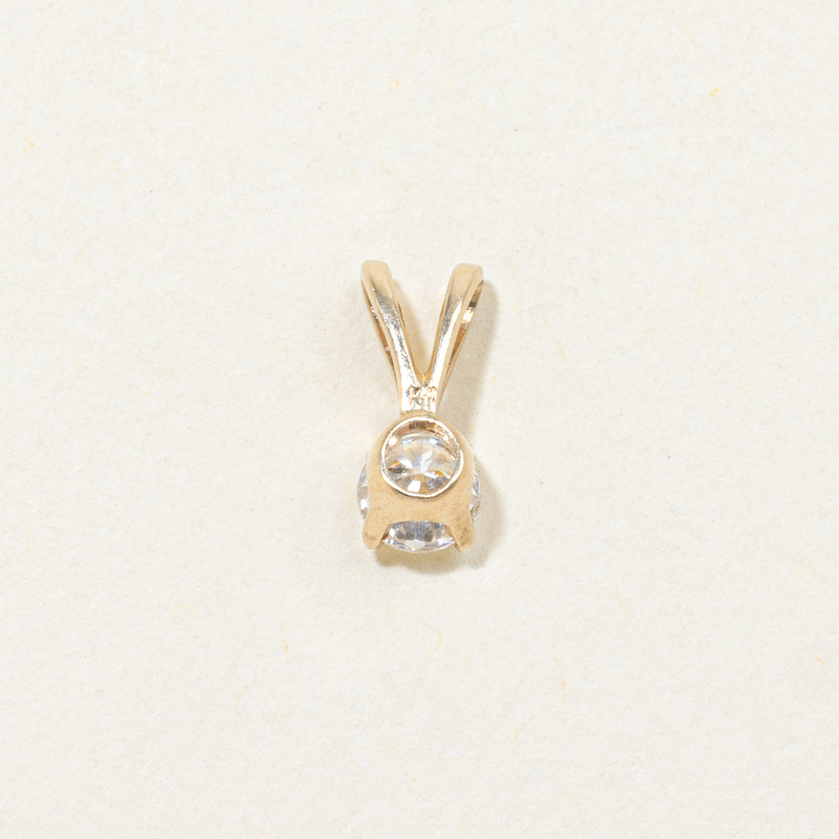 14k Solitaire Diamond Pendant | 0.15ctw