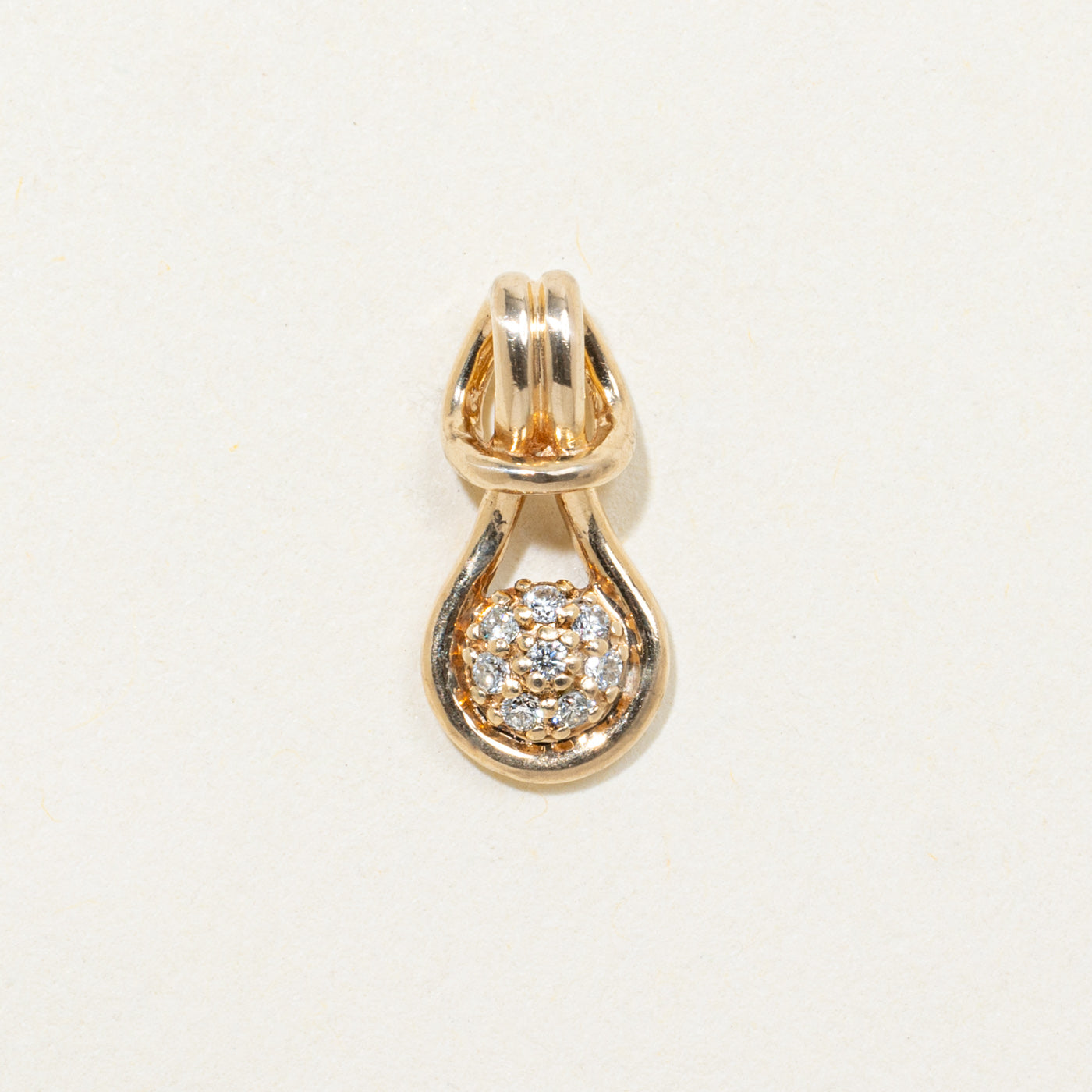 14k Diamond Circle Cluster Pendant | 0.03ctw