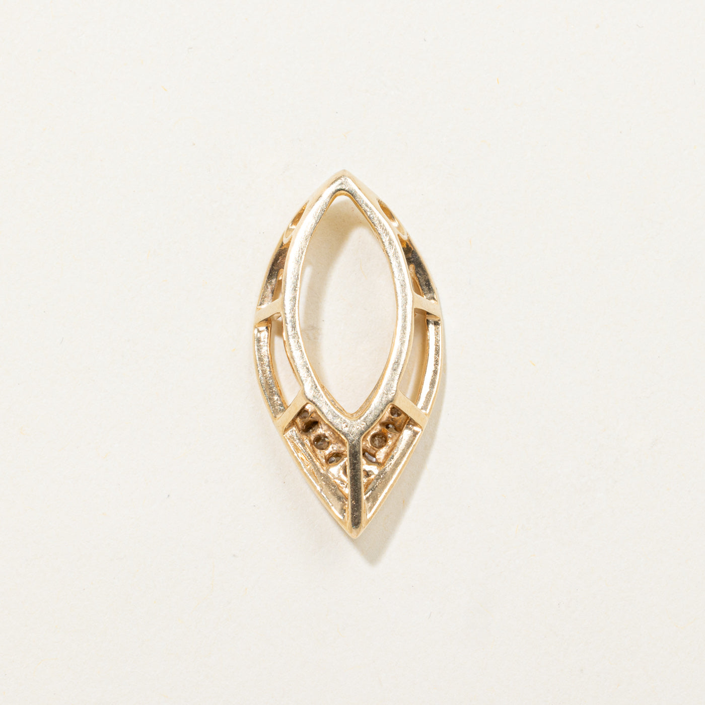 14k Diamond Accented Marquise Pendant | 0.11ctw