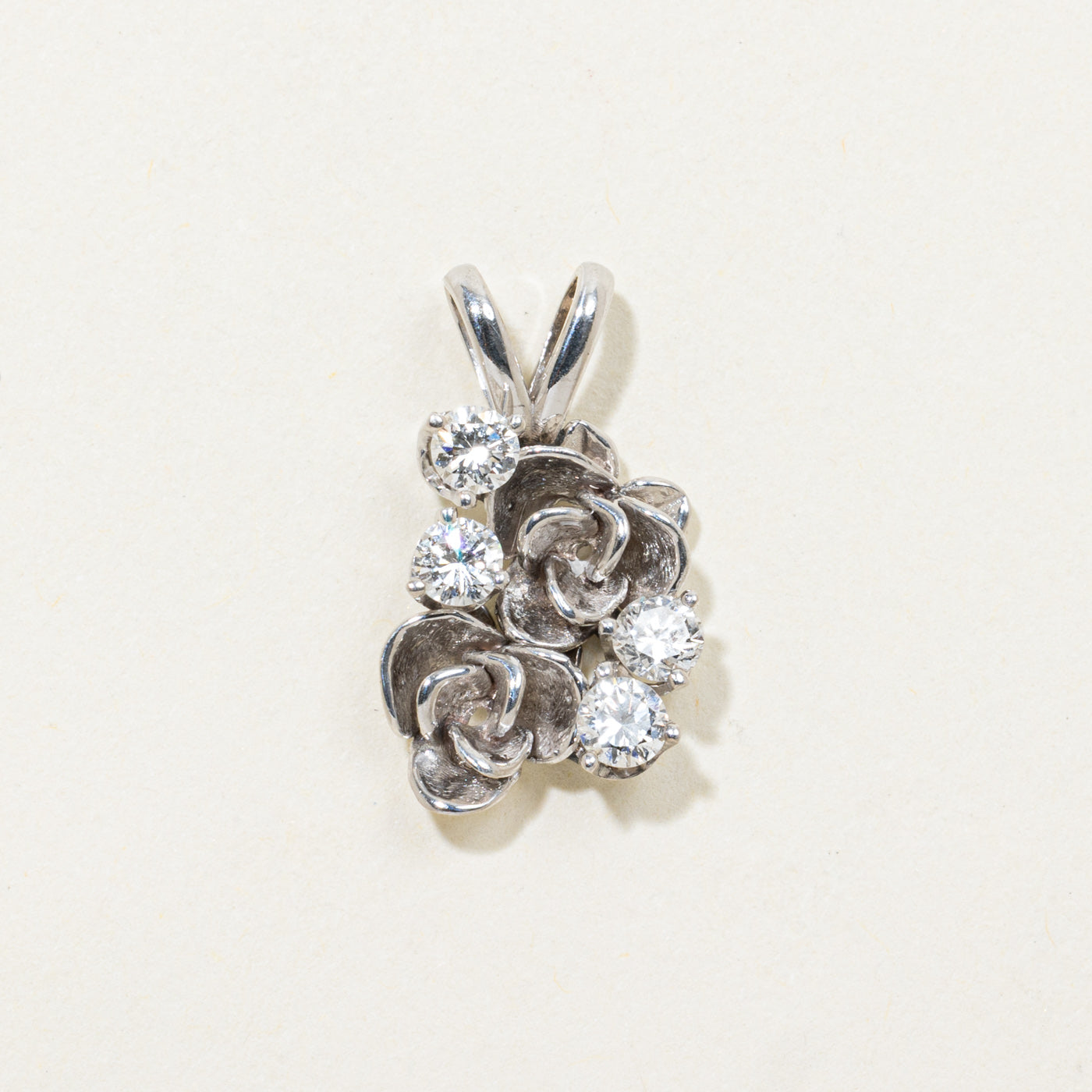 14k Diamond Accented Floral Pendant | 0.36ctw