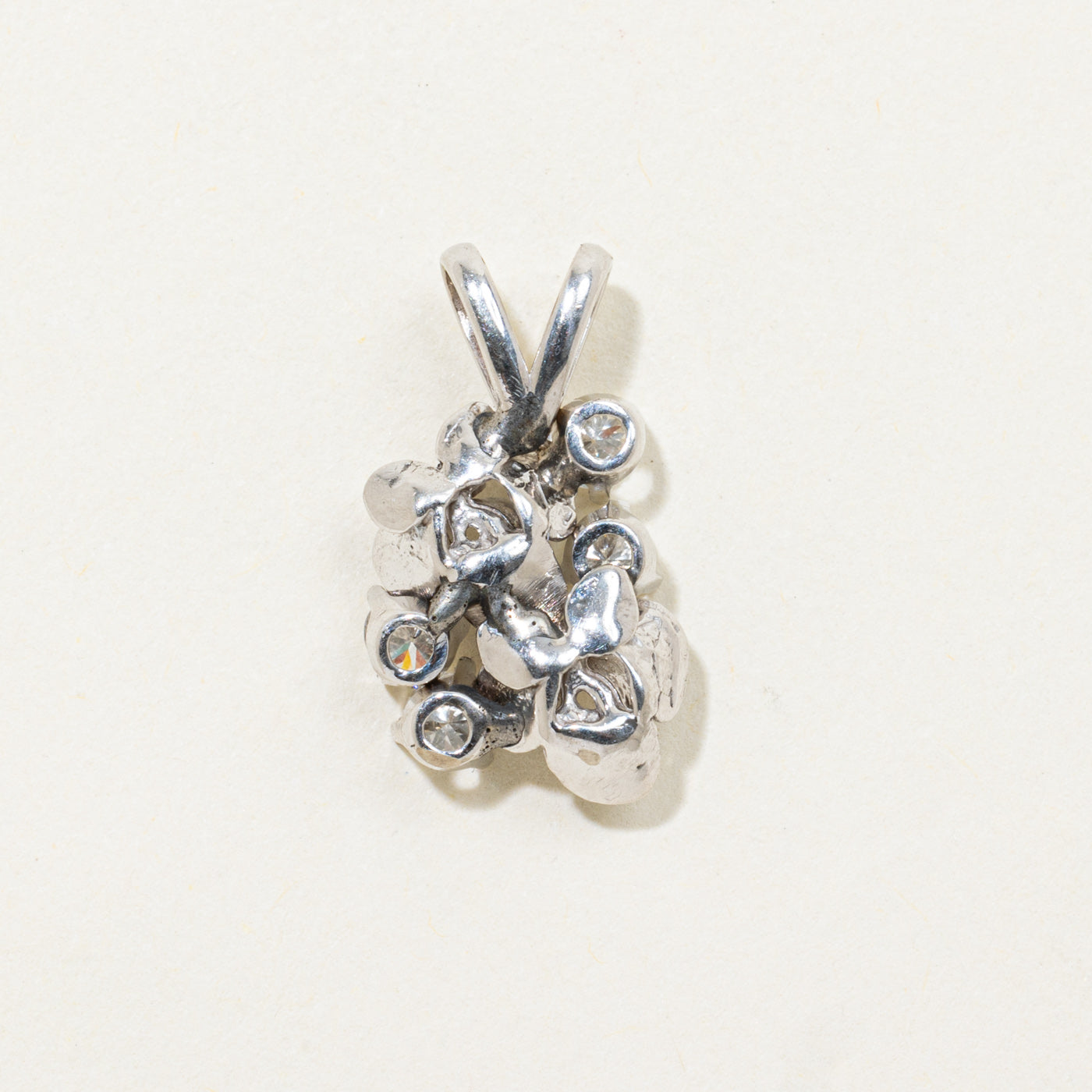 14k Diamond Accented Floral Pendant | 0.36ctw