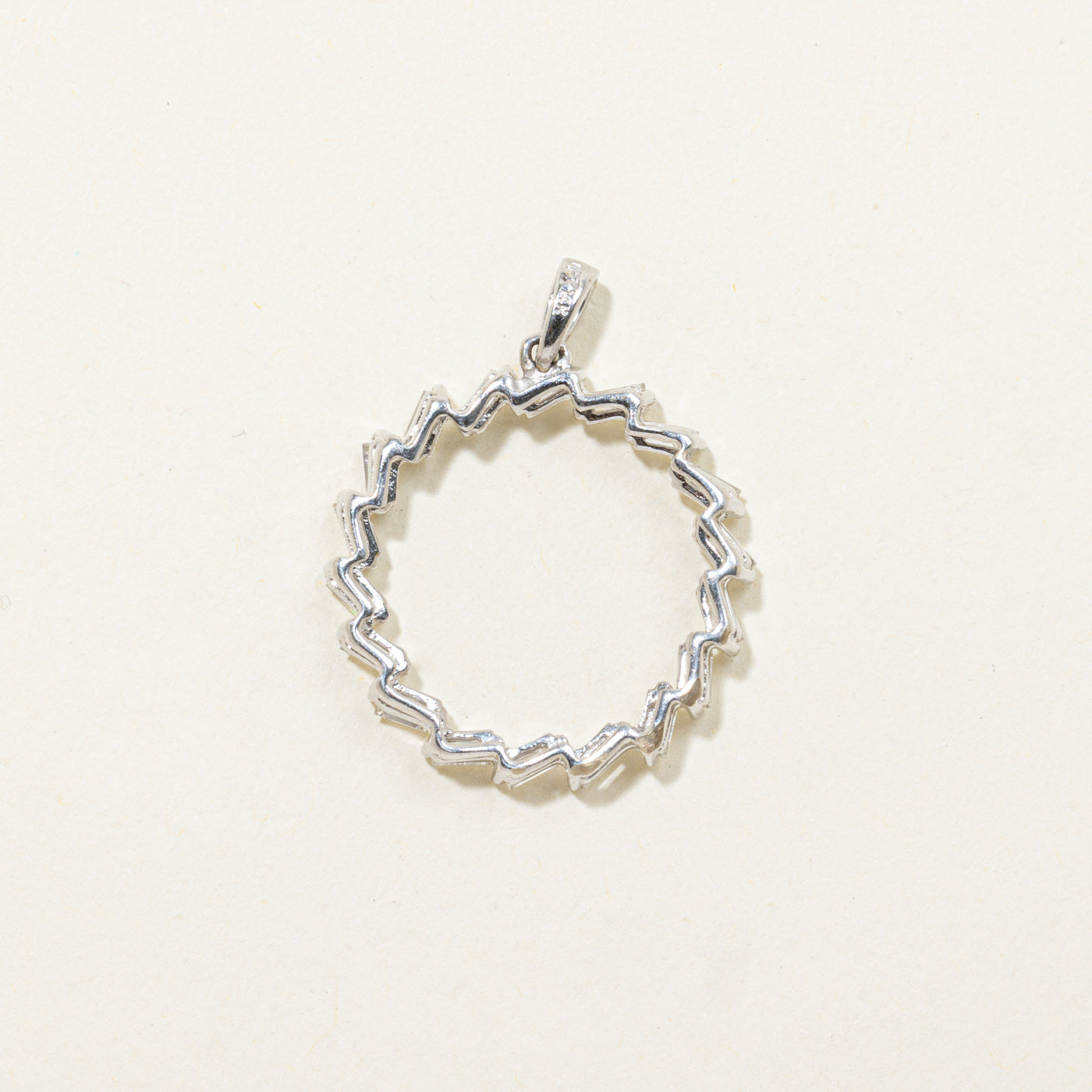 14k Baguette Cut Diamond Circle Pendant | 0.80ctw