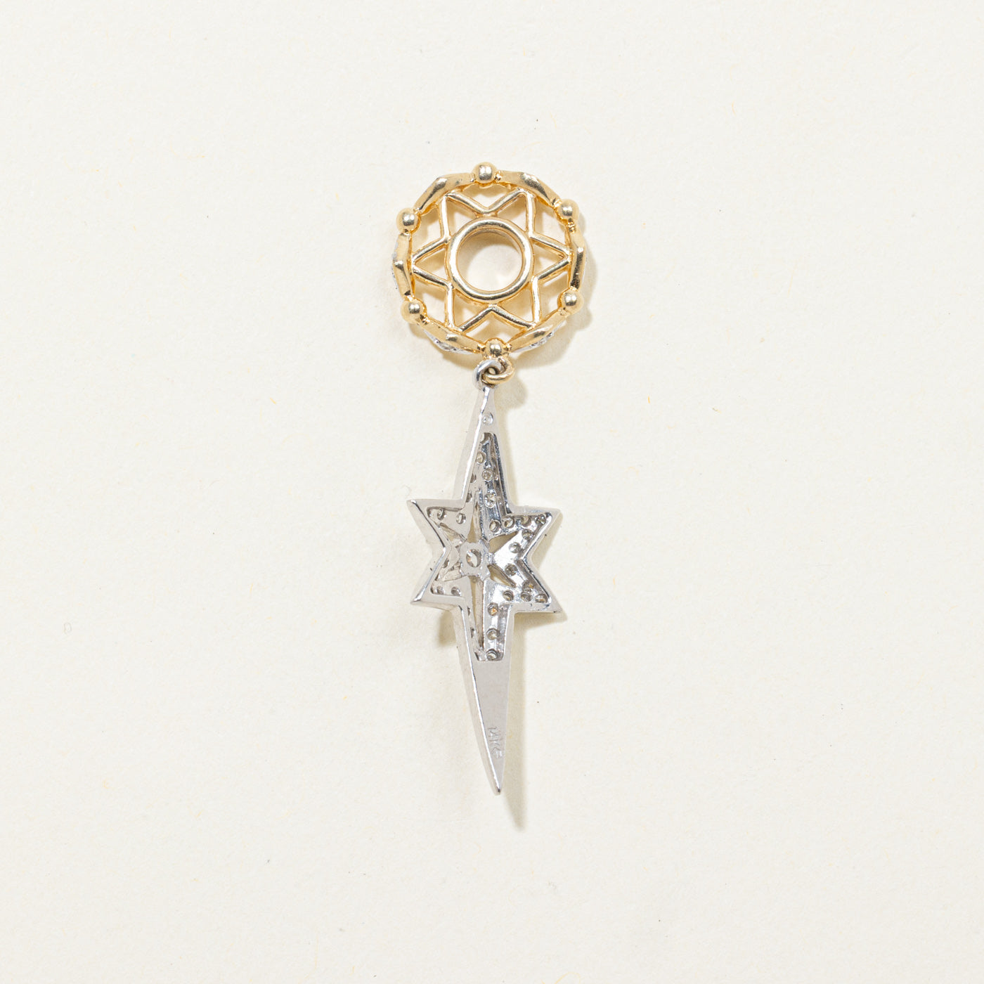 14k Diamond Starburst Drop Pendant | 0.16ctw