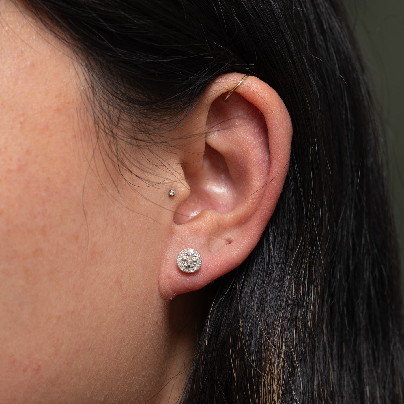 10k Illusion Set Diamond Halo Stud Earrings | 0.21ctw