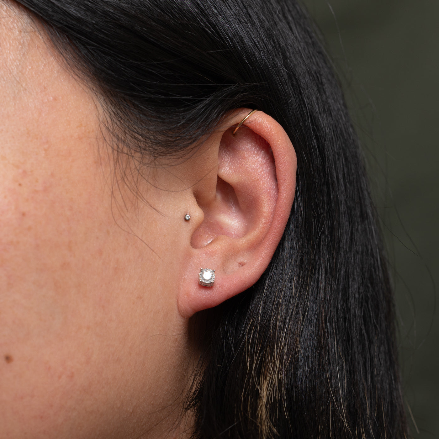 10k Illusion Set Round Brilliant Diamond Stud Earrings | 0.40ctw I1/I2 G/H