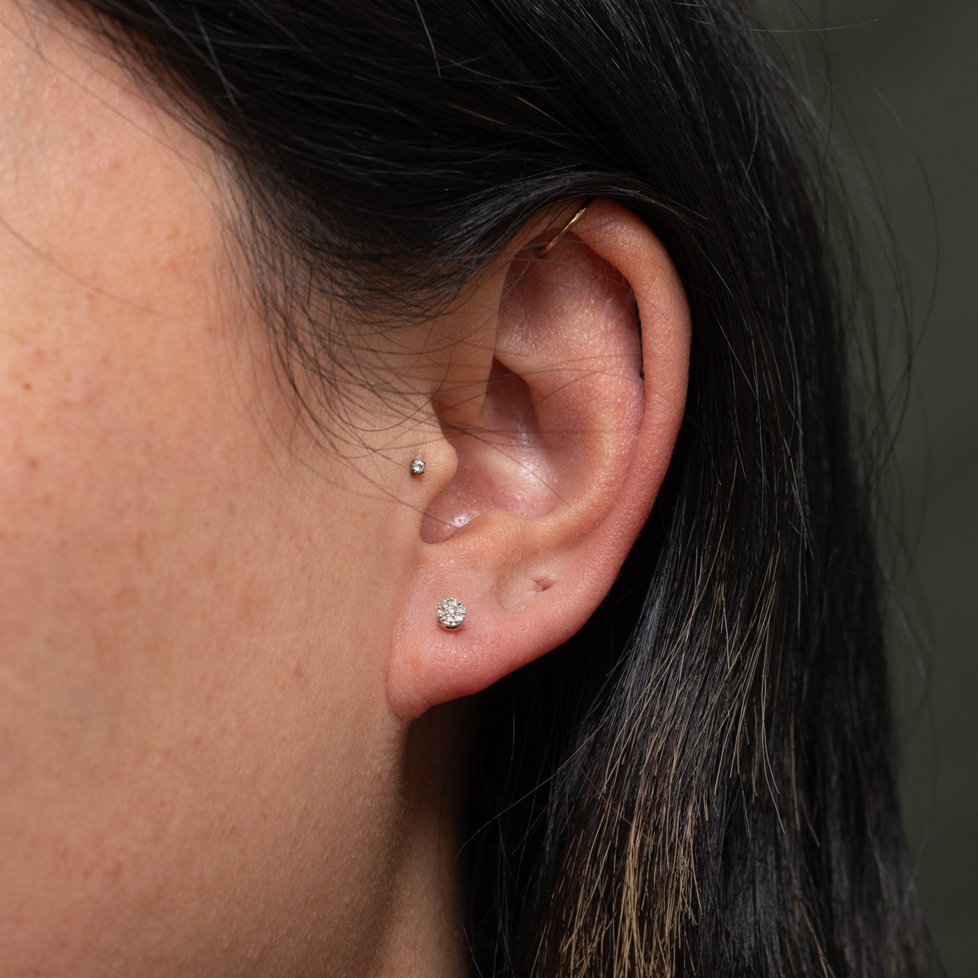 10k Diamond Cluster Stud Earrings | 0.06ctw