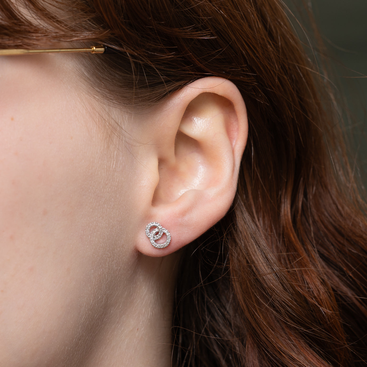 14k Pavé Set Diamond Circles Stud Earrings | 0.10ctw
