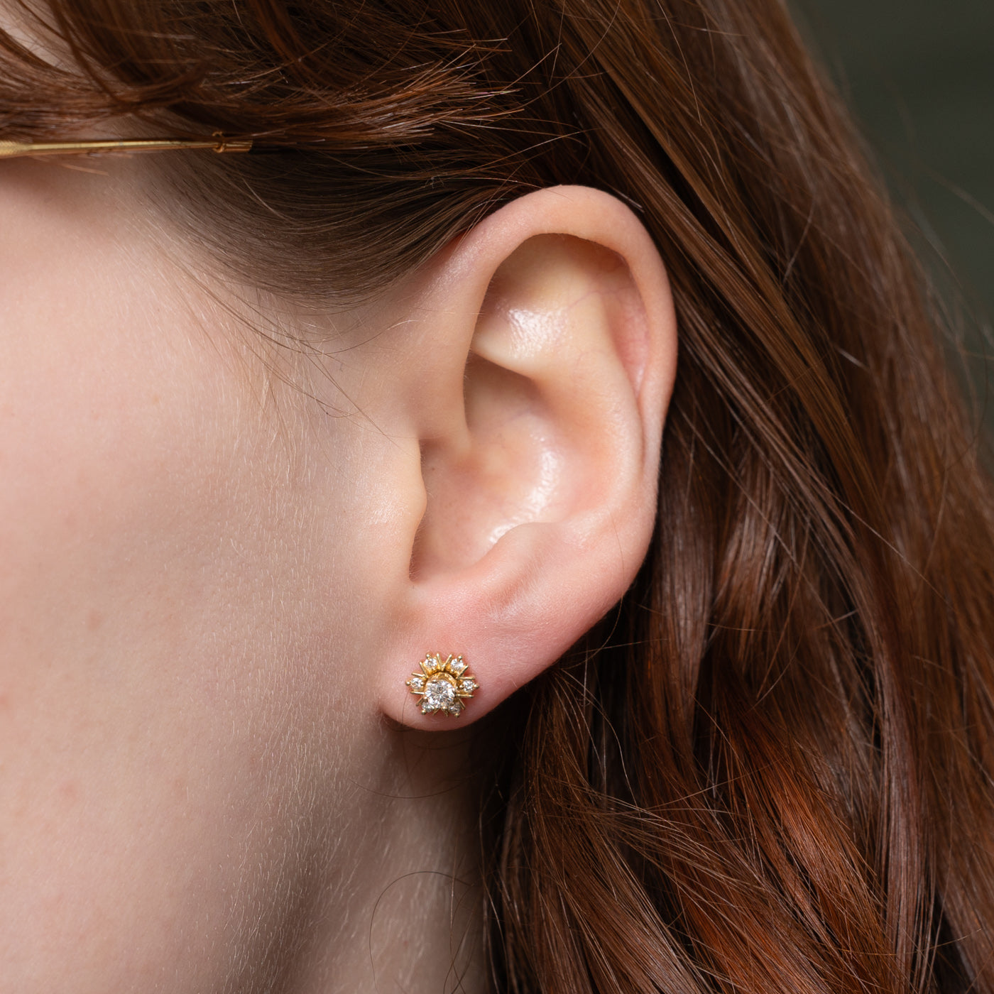 14k Diamond Petal Cluster Stud & Jacket Earrings | 0.30ctw