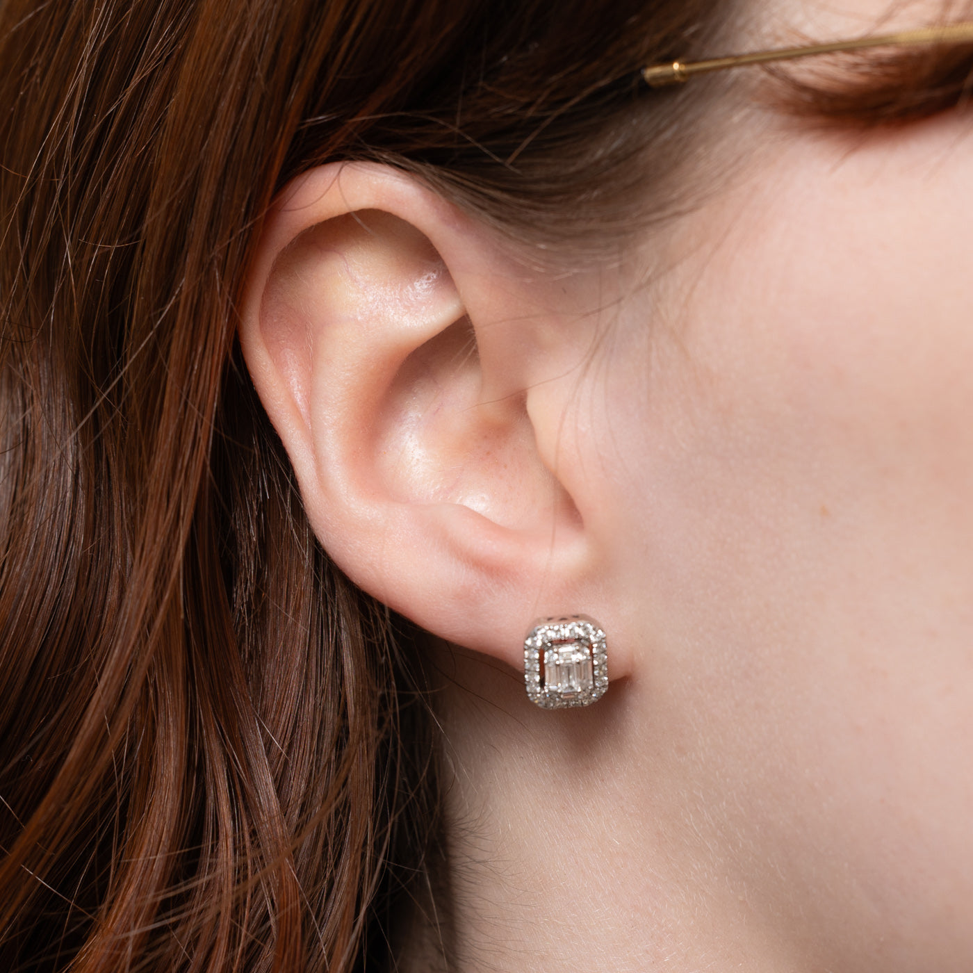 14k Illusion Set Diamond Halo Stud Earrings | 0.50ctw