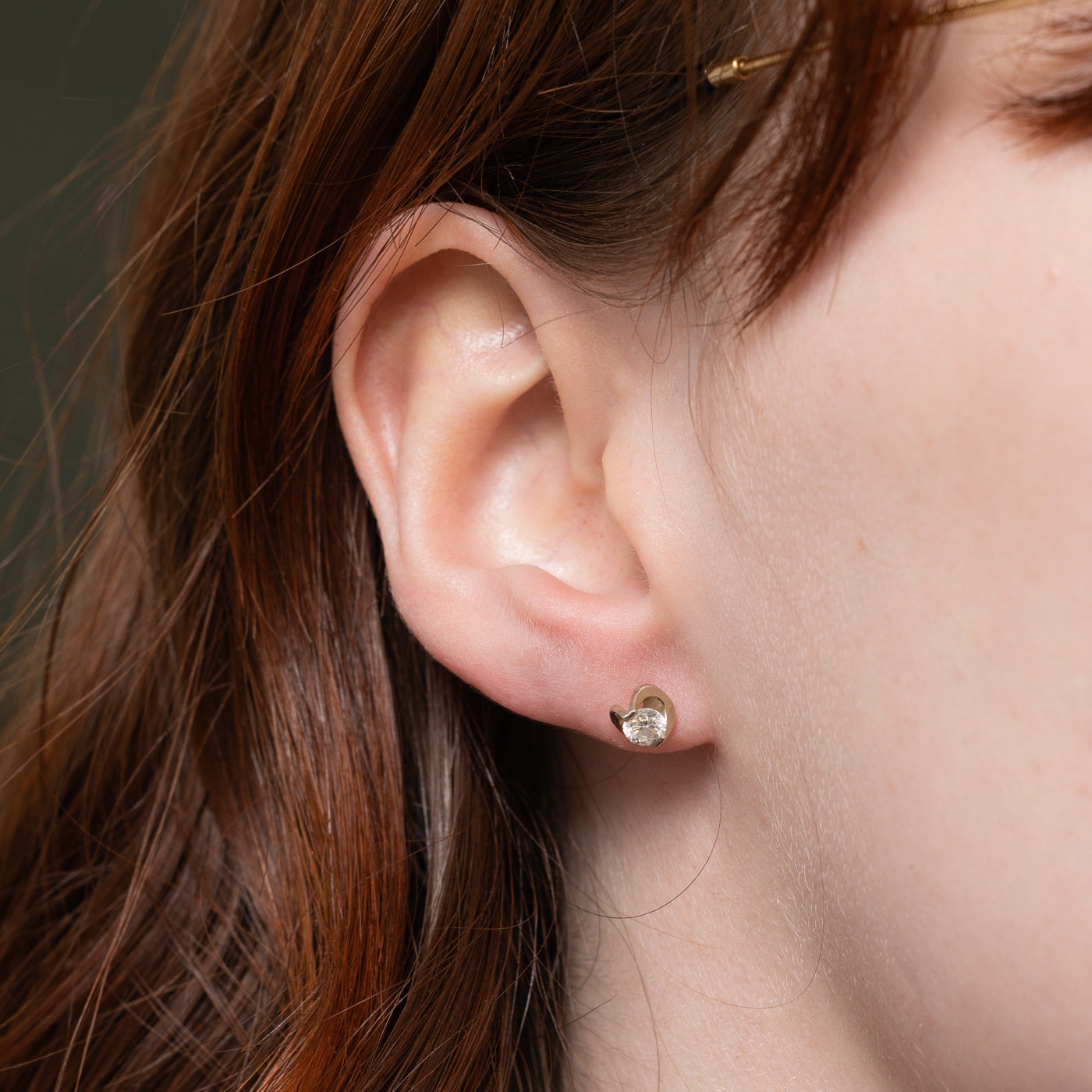 14k Tension Set Diamond Stud Earrings | 0.49ctw SI2/I1 G/H