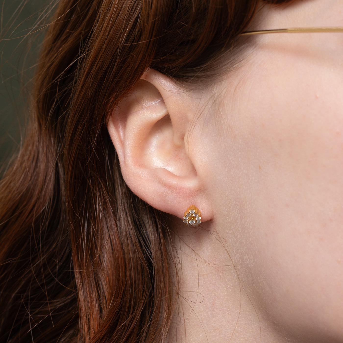 18k Diamond Pear Cluster Stud Earrings | 0.35ctw
