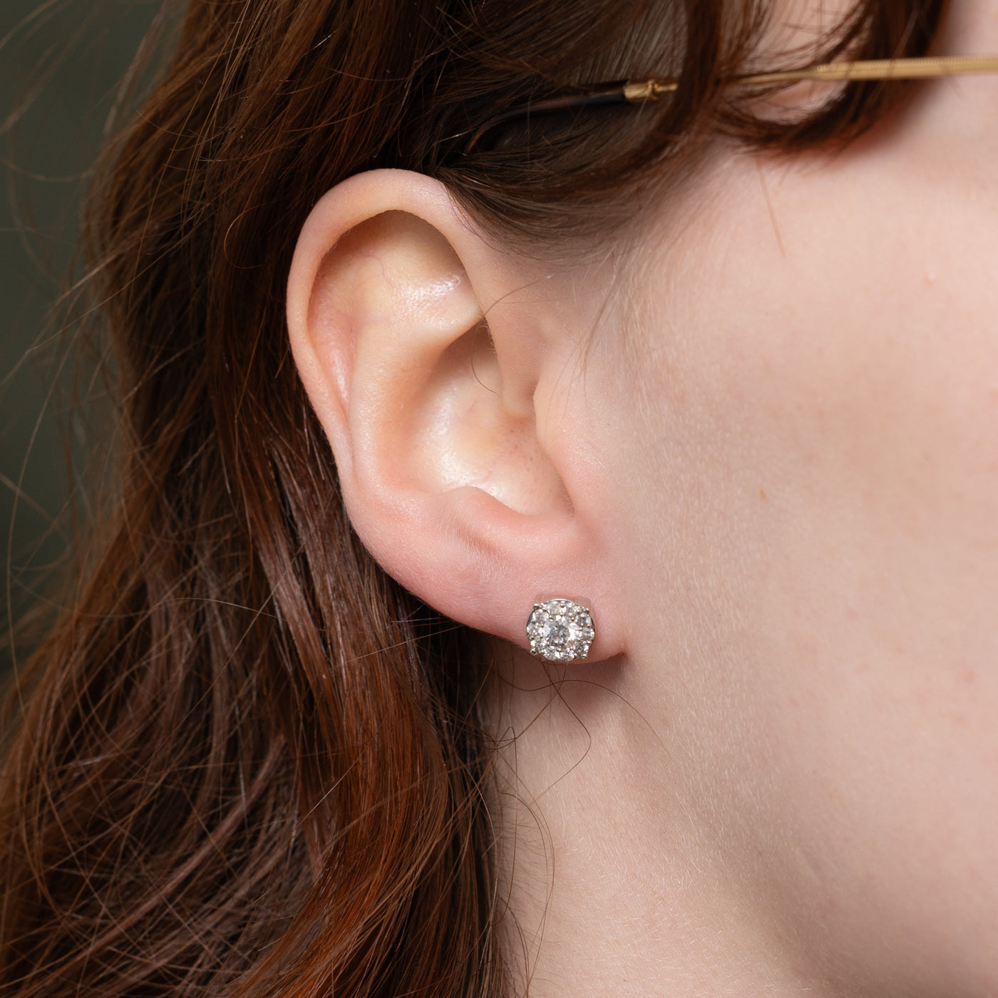 18k Diamond Halo Stud Earrings | 0.70ctw