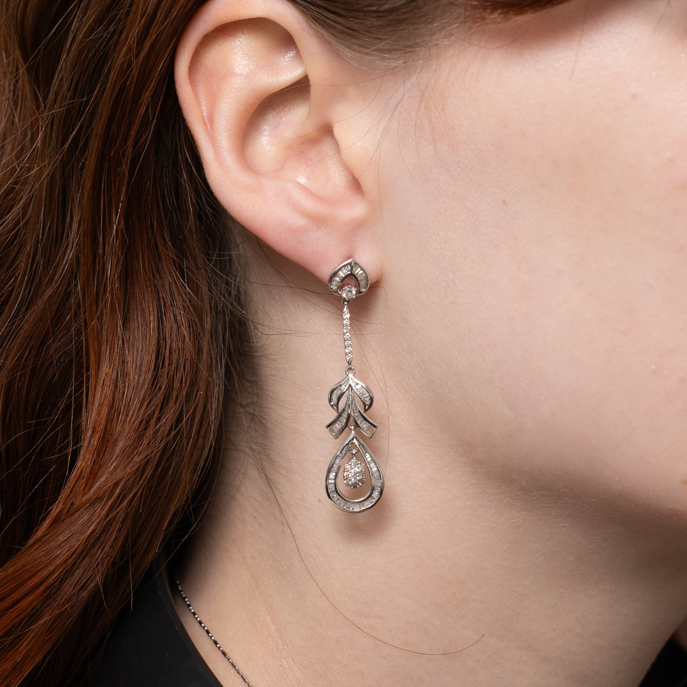 18k Diamond Fancy Teardrop Drop Earrings | 1.08ctw