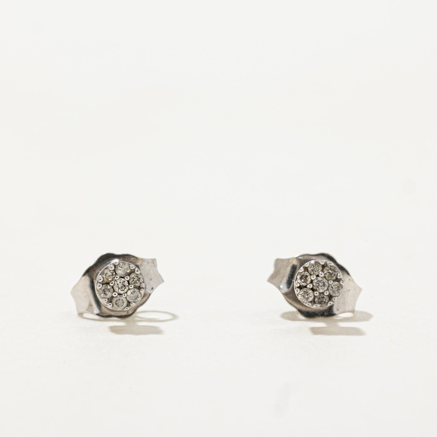 10k Diamond Cluster Stud Earrings | 0.06ctw