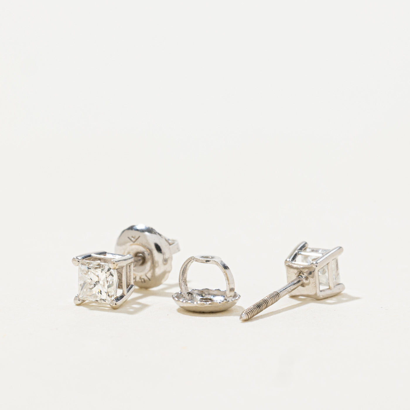14k Princess Cut Diamond Stud Earrings | 0.20ct