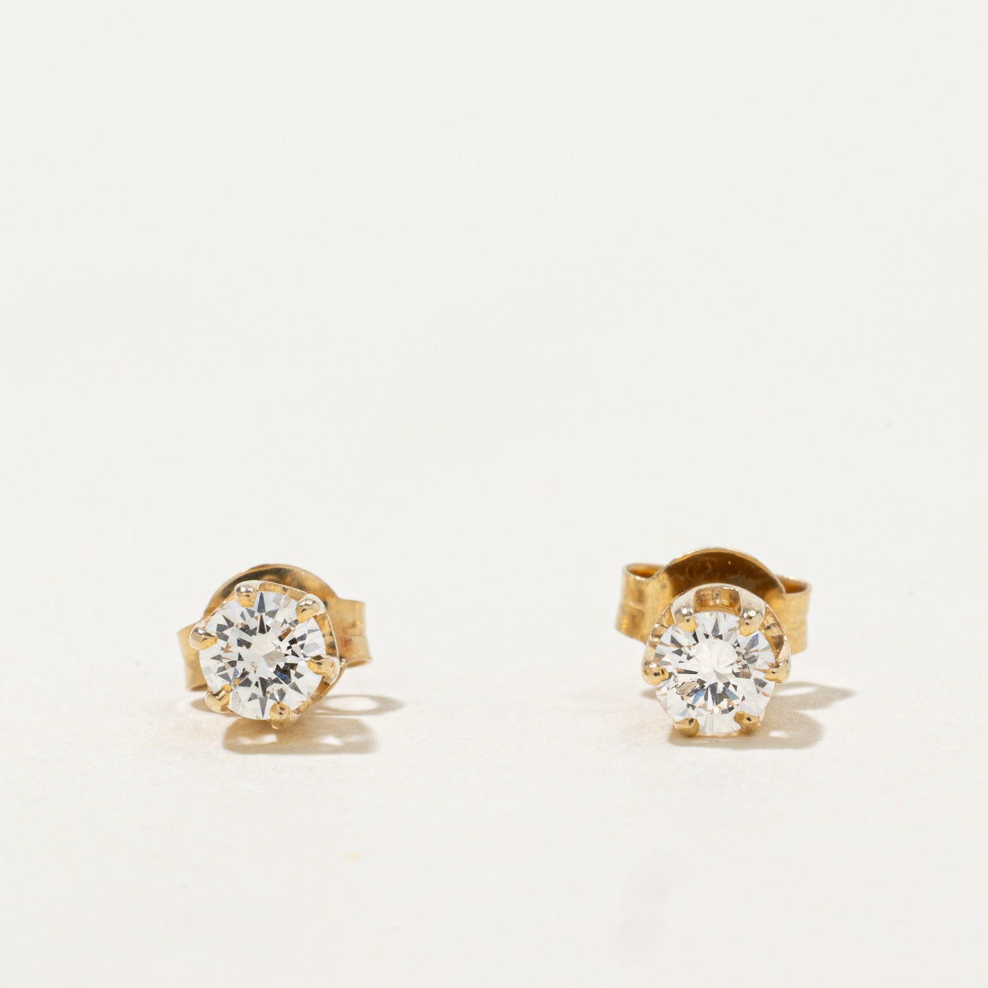 14k Solitaire Diamond Stud Earrings | 0.28ctw