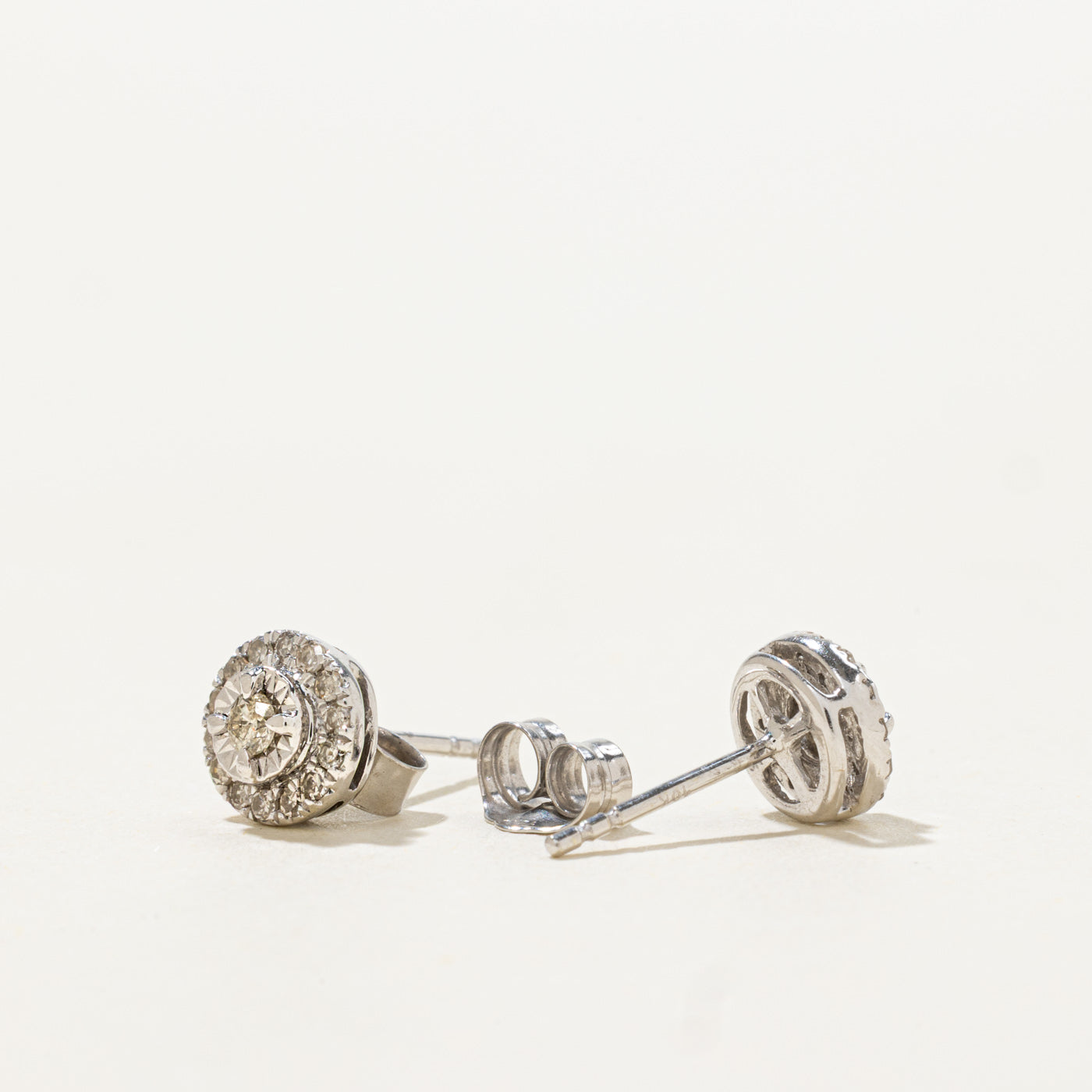 10k Illusion Set Diamond Halo Stud Earrings | 0.21ctw