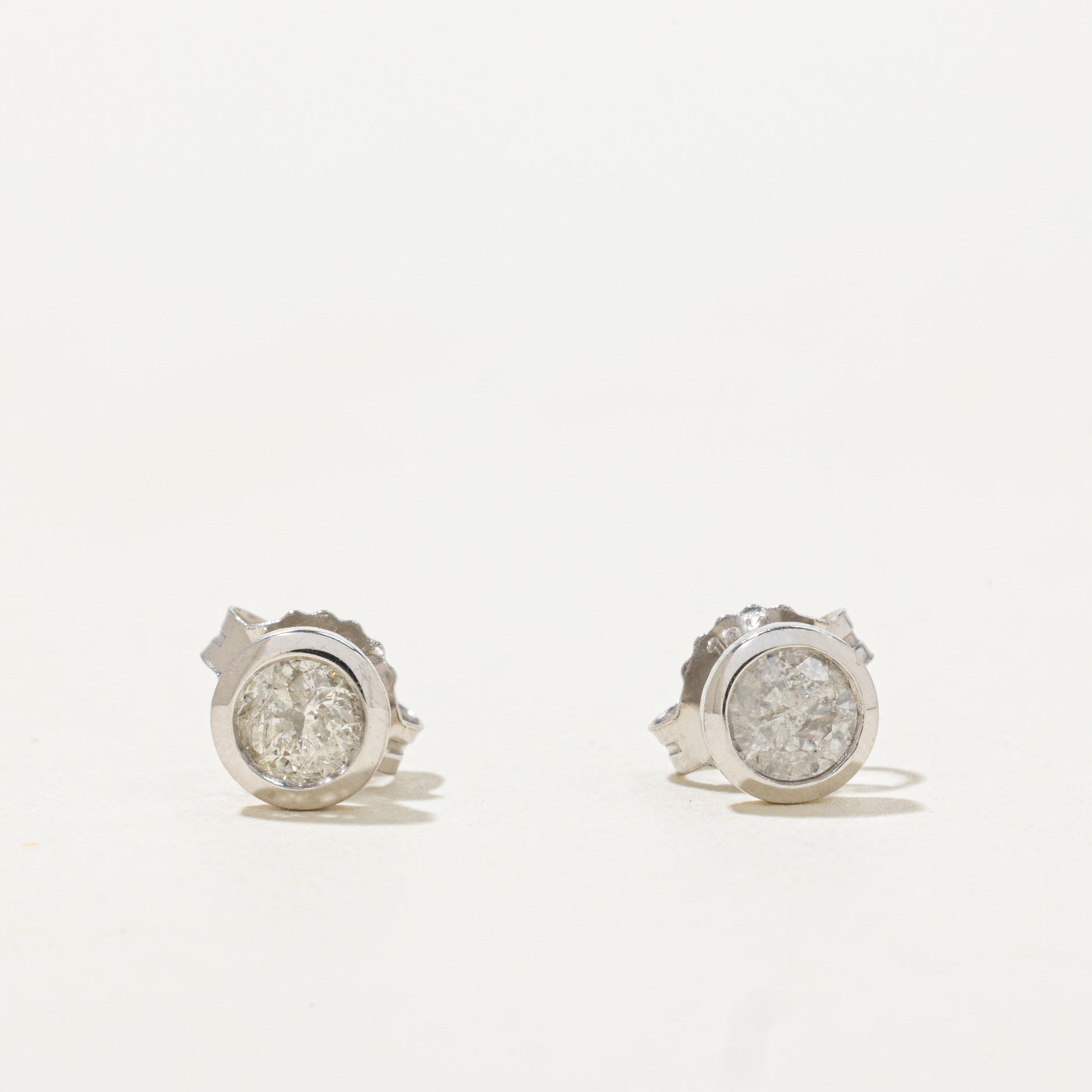 10k Bezel Set Diamond Stud Earrings | 0.20ct