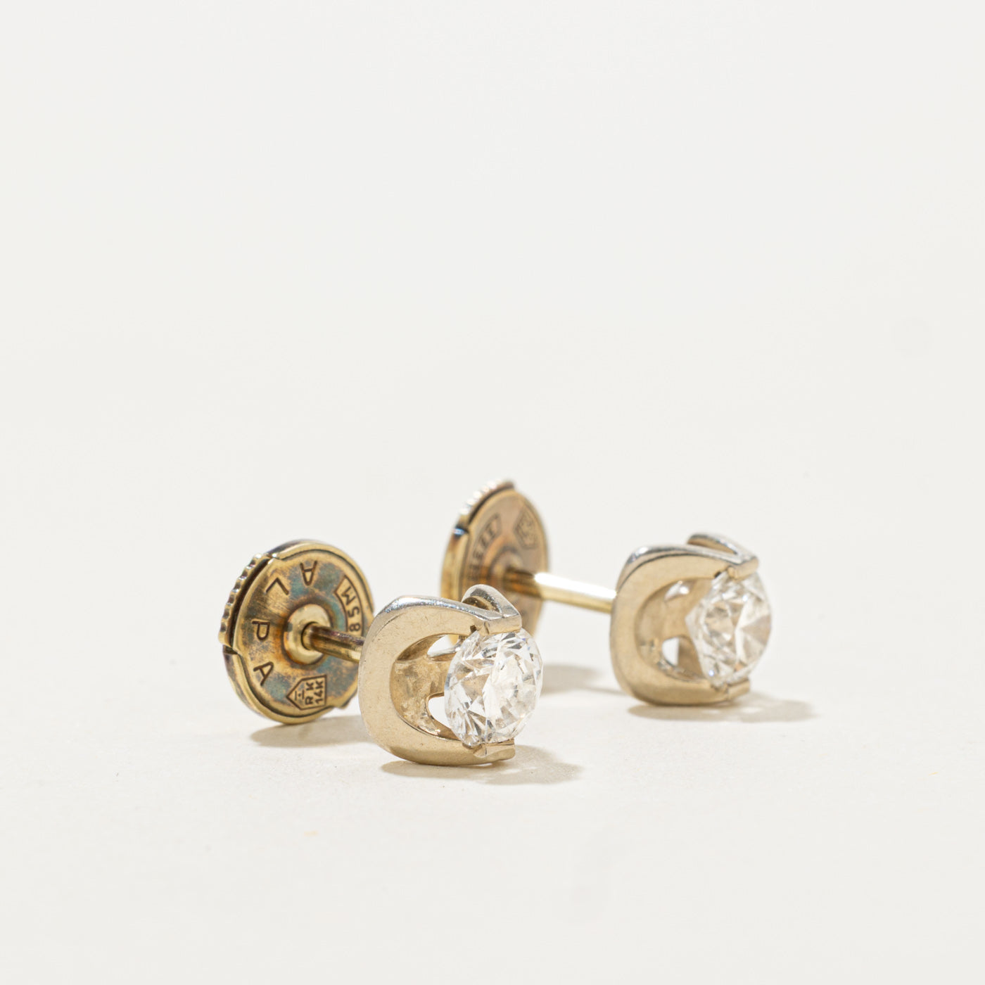 14k Tension Set Diamond Stud Earrings | 0.49ctw SI2/I1 G/H