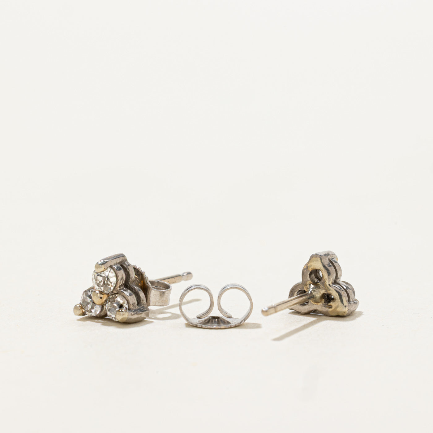 14k Old Mine Cut Diamond Cluster Stud Earrings | 0.25ctw