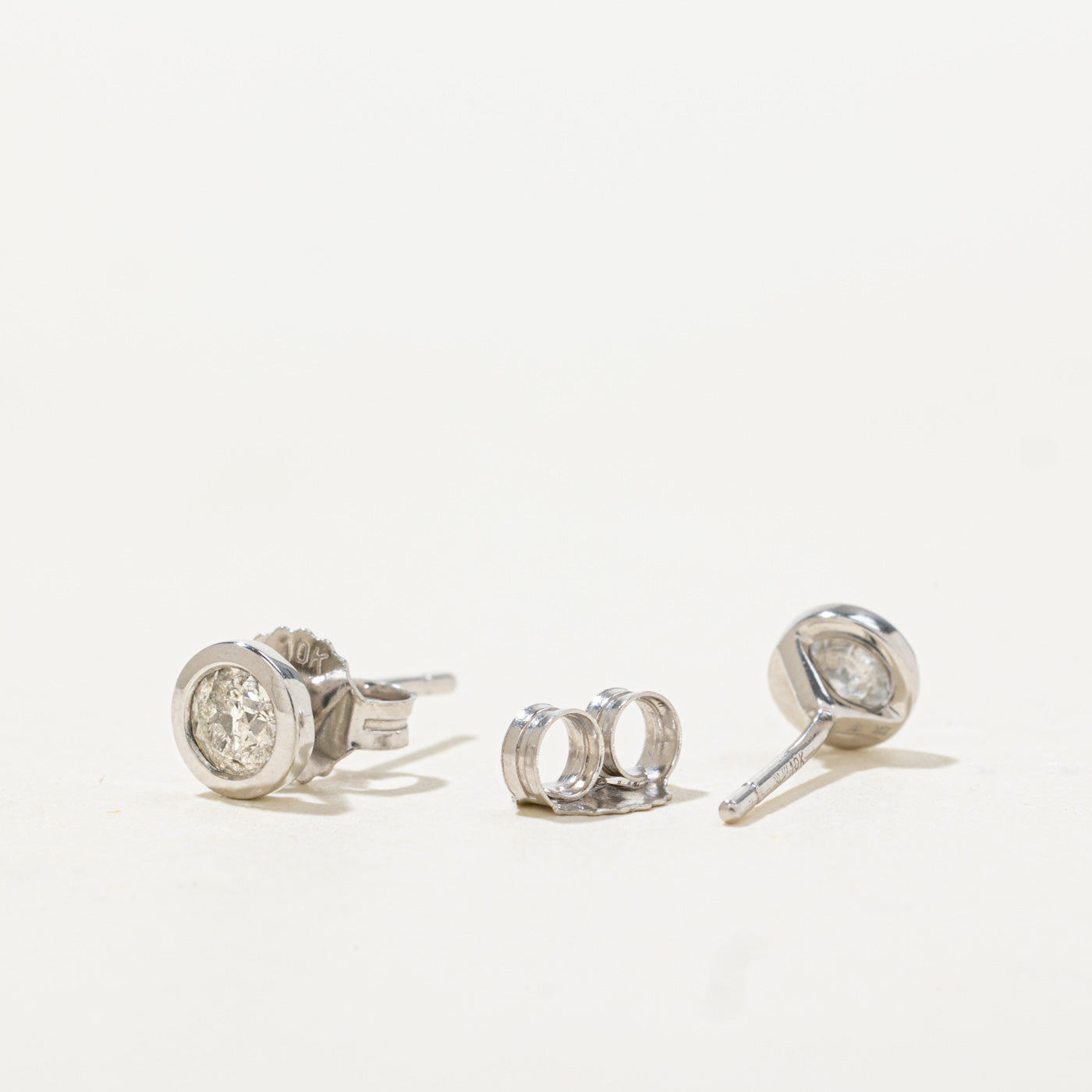10k Bezel Set Diamond Stud Earrings | 0.20ct