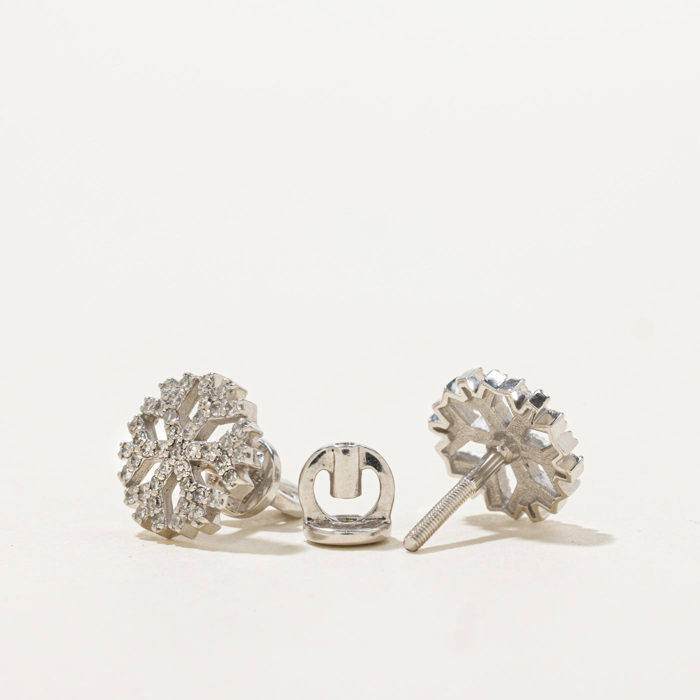 18k Diamond Snowflake Stud Earrings | 0.18ctw