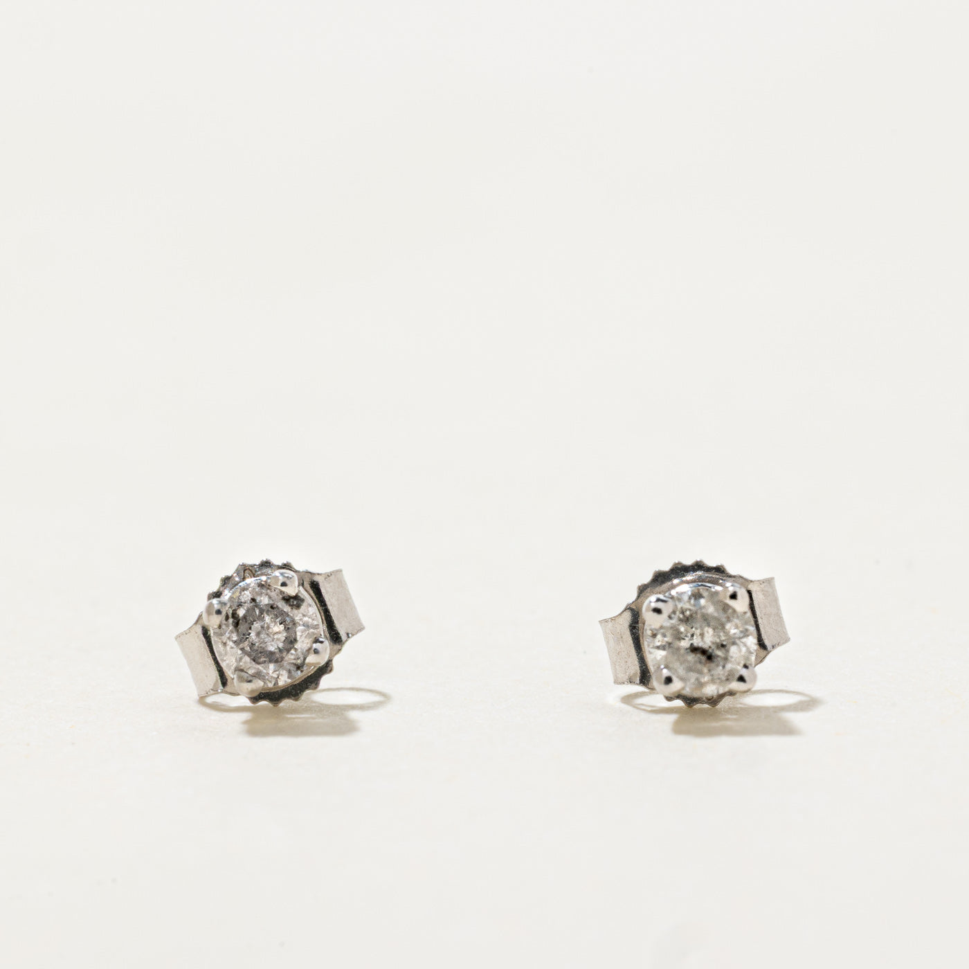 10k Round Brilliant Diamond Stud Earrings | 0.17ctw