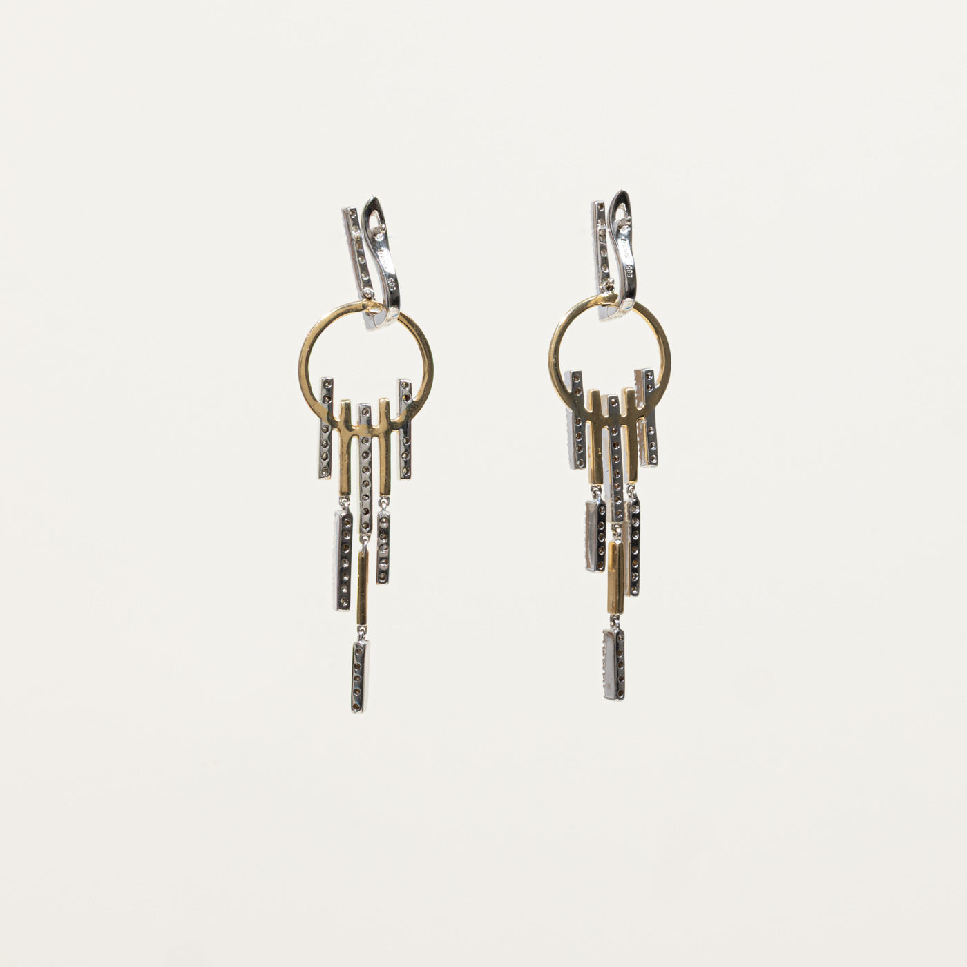 14k Diamond Geometric Chandelier Earrings | 0.96ctw