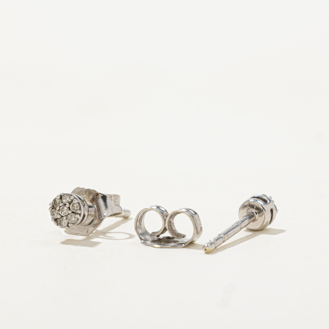 10k Diamond Cluster Stud Earrings | 0.06ctw