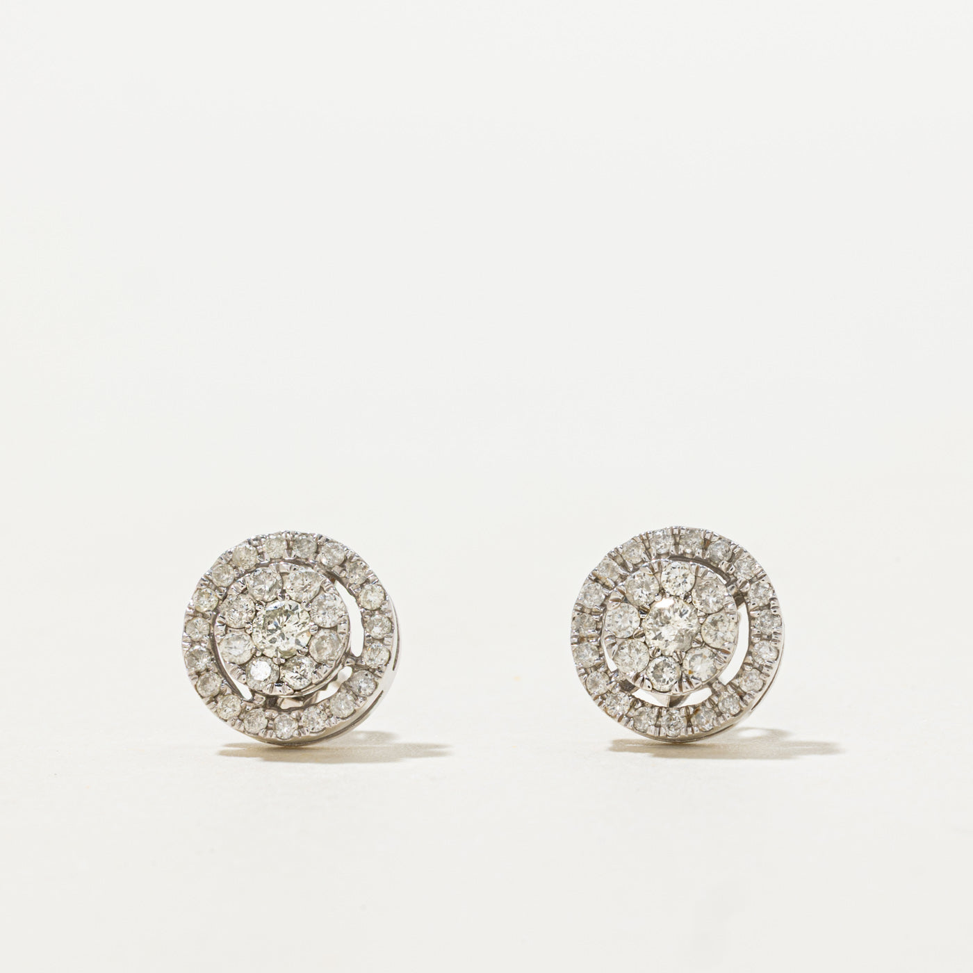 10k Diamond Cluster Halo Stud Earrings | 0.34ctw