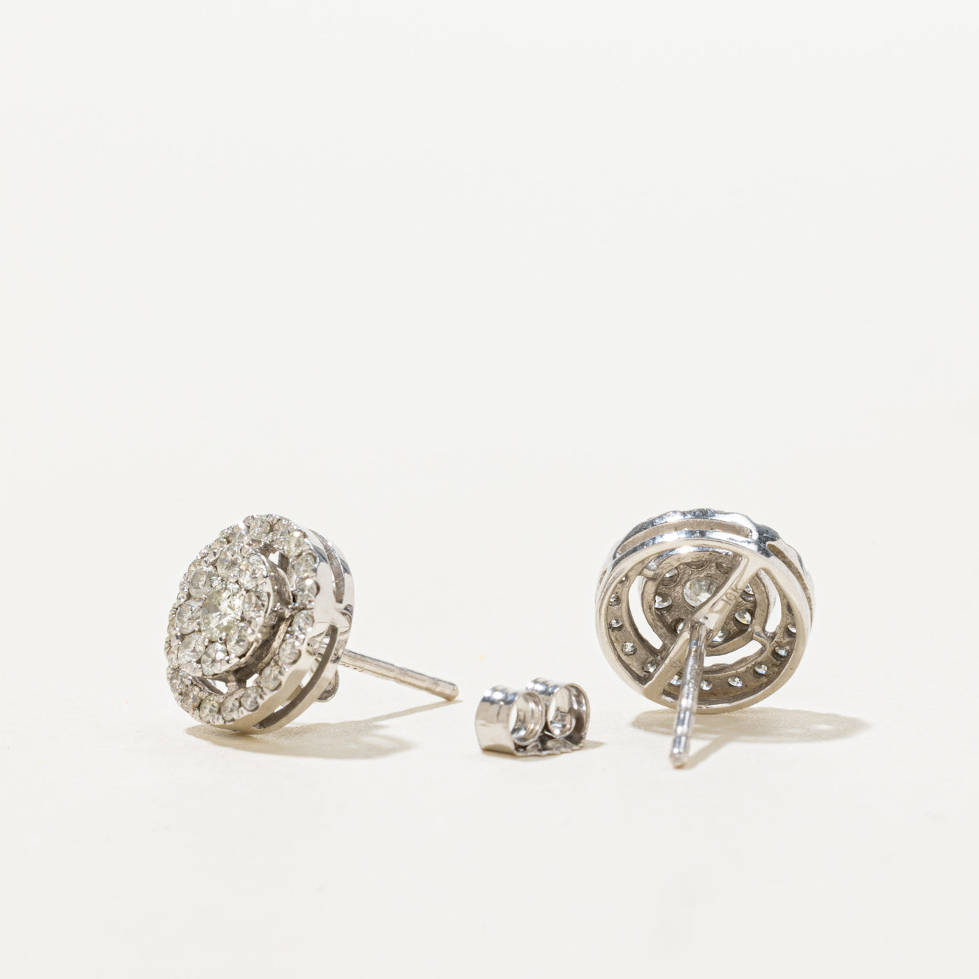 10k Diamond Cluster Halo Stud Earrings | 0.34ctw
