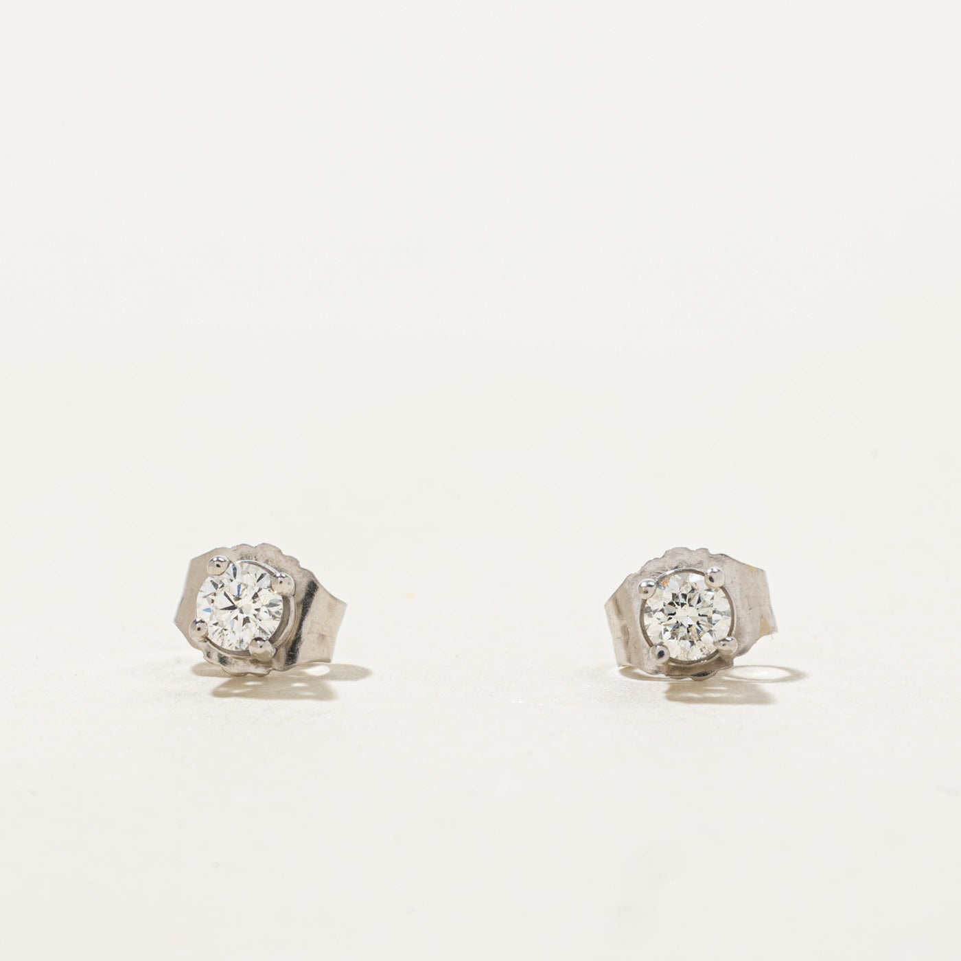 14k Basket Set Diamond Petite Stud Earrings | 0.17ctw