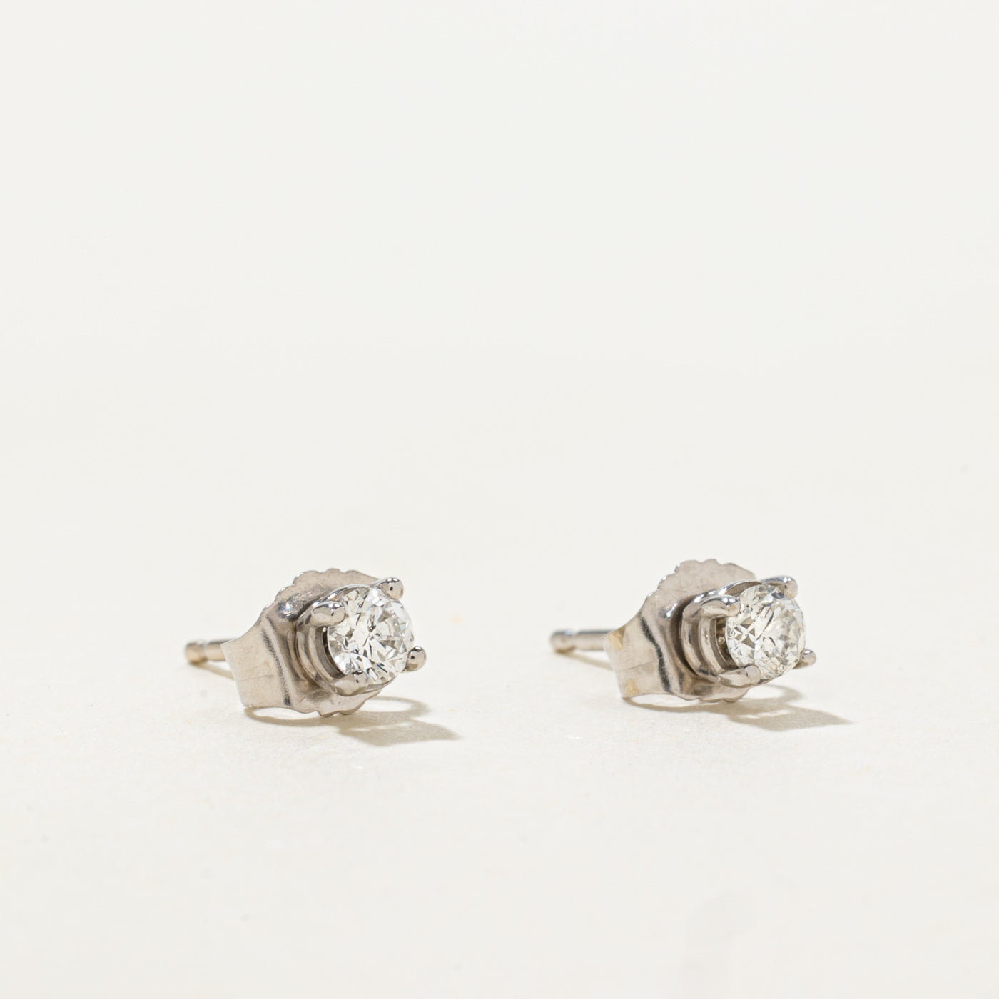 14k Basket Set Diamond Petite Stud Earrings | 0.17ctw