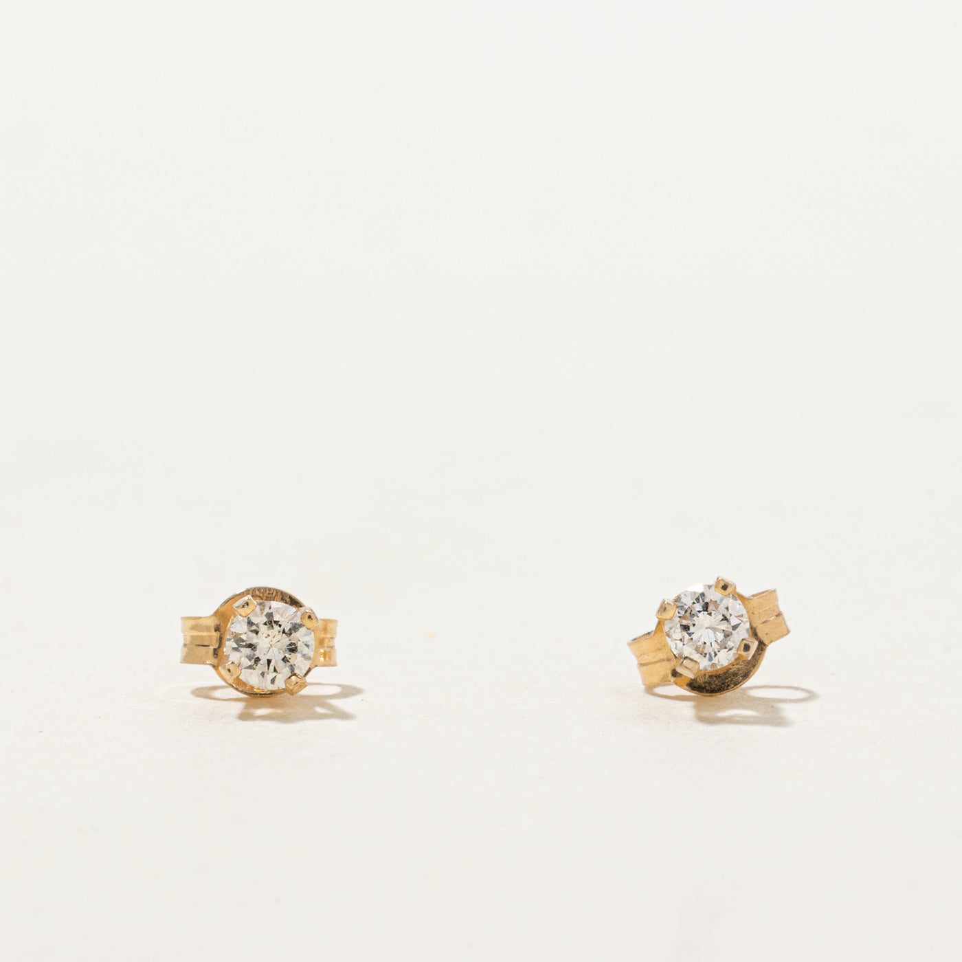 14k Solitaire Diamond Petite Stud Earrings | 0.17ctw
