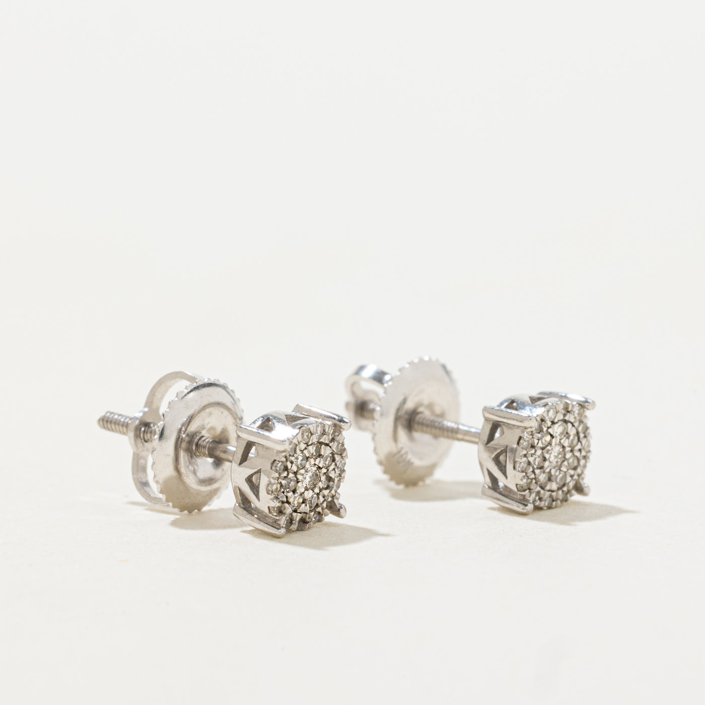 10k Illusion Set Diamond Cluster Stud Earrings | 0.05ctw