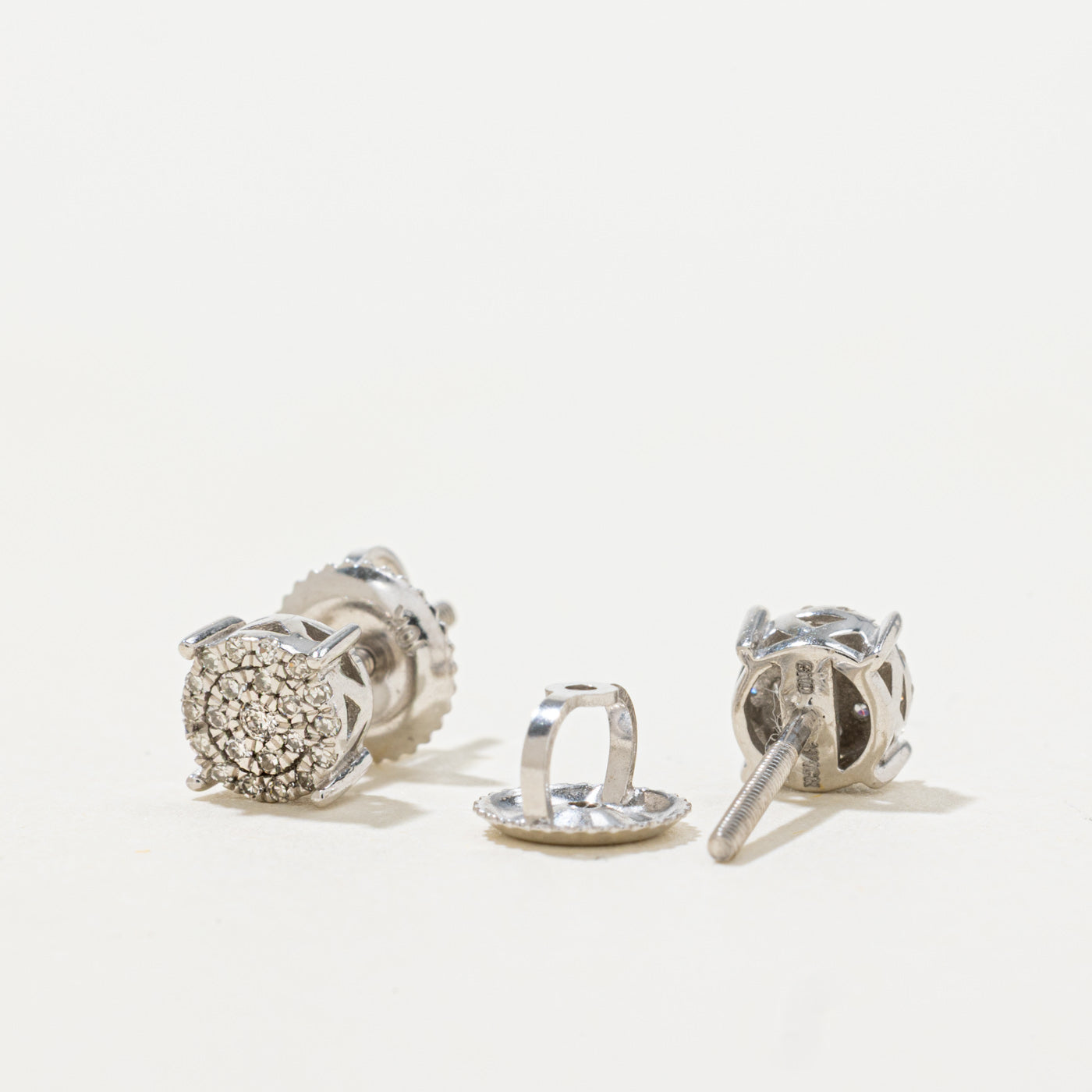 10k Illusion Set Diamond Cluster Stud Earrings | 0.05ctw