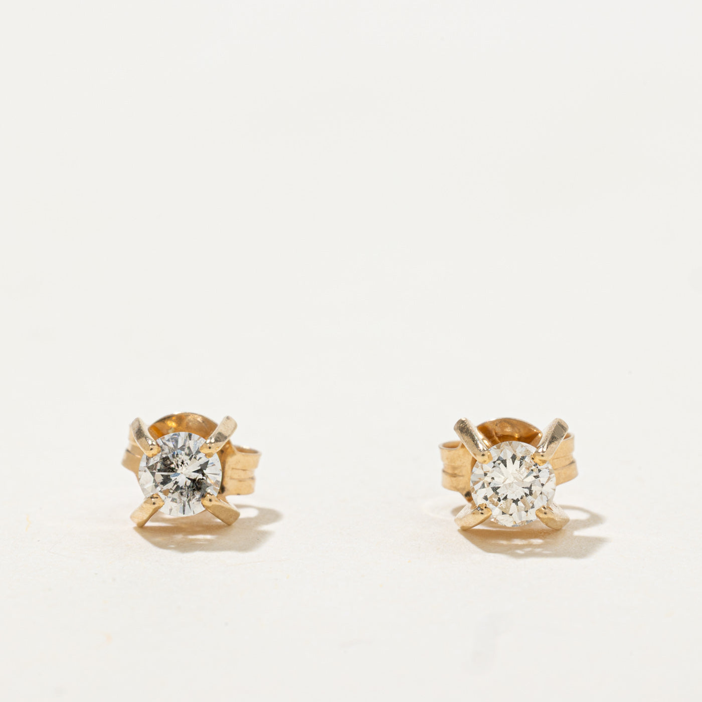 14k Solitaire Diamond Stud Earrings | 0.30ctw