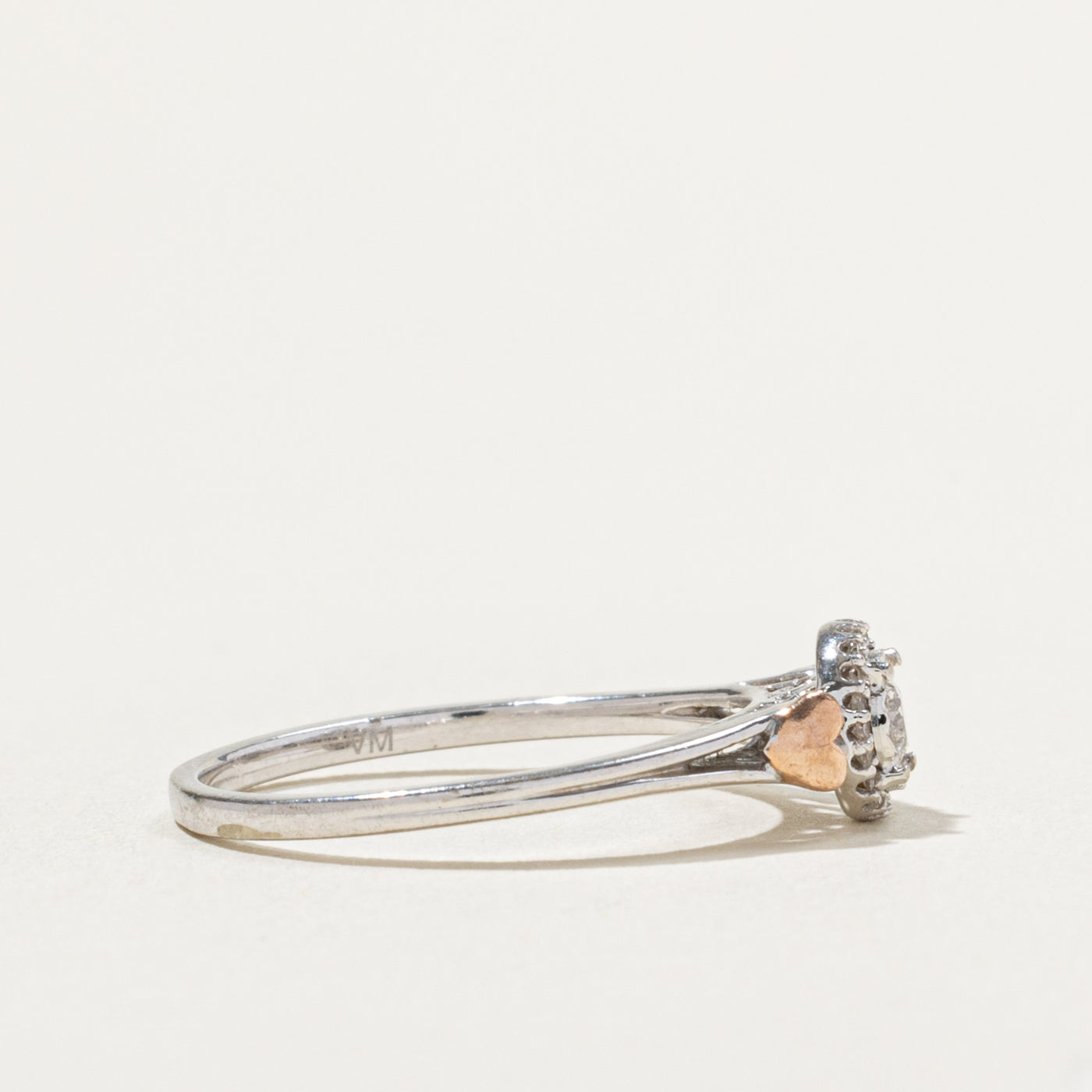 10k Illusion Set Diamond Halo Heart Accented Ring | SZ 6.75