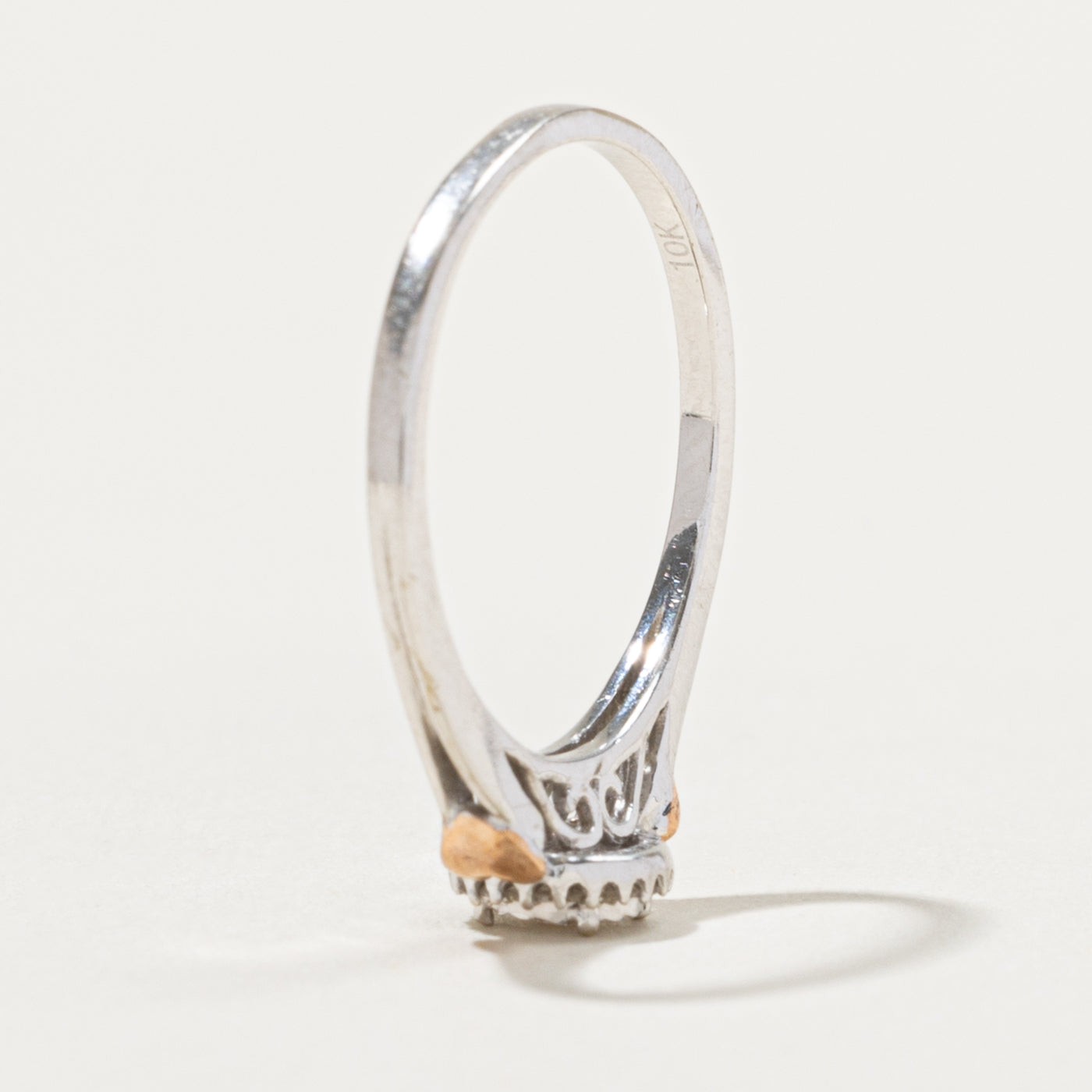 10k Illusion Set Diamond Halo Heart Accented Ring | SZ 6.75