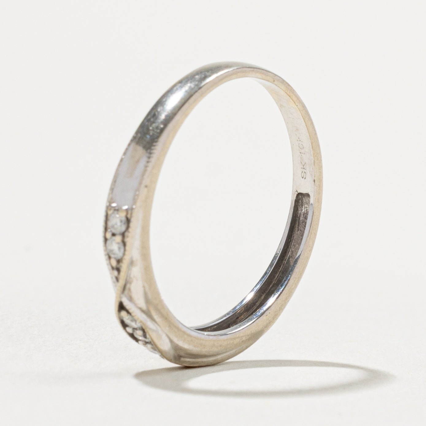 10k Diamond Marquise Patterned Band | SZ 7.5