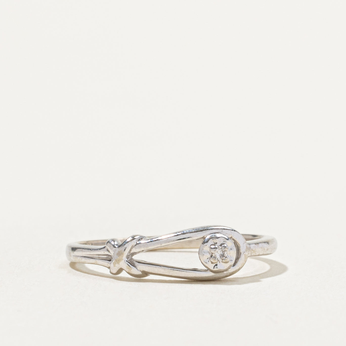 10k Diamond Buckle Ring | SZ 6.25