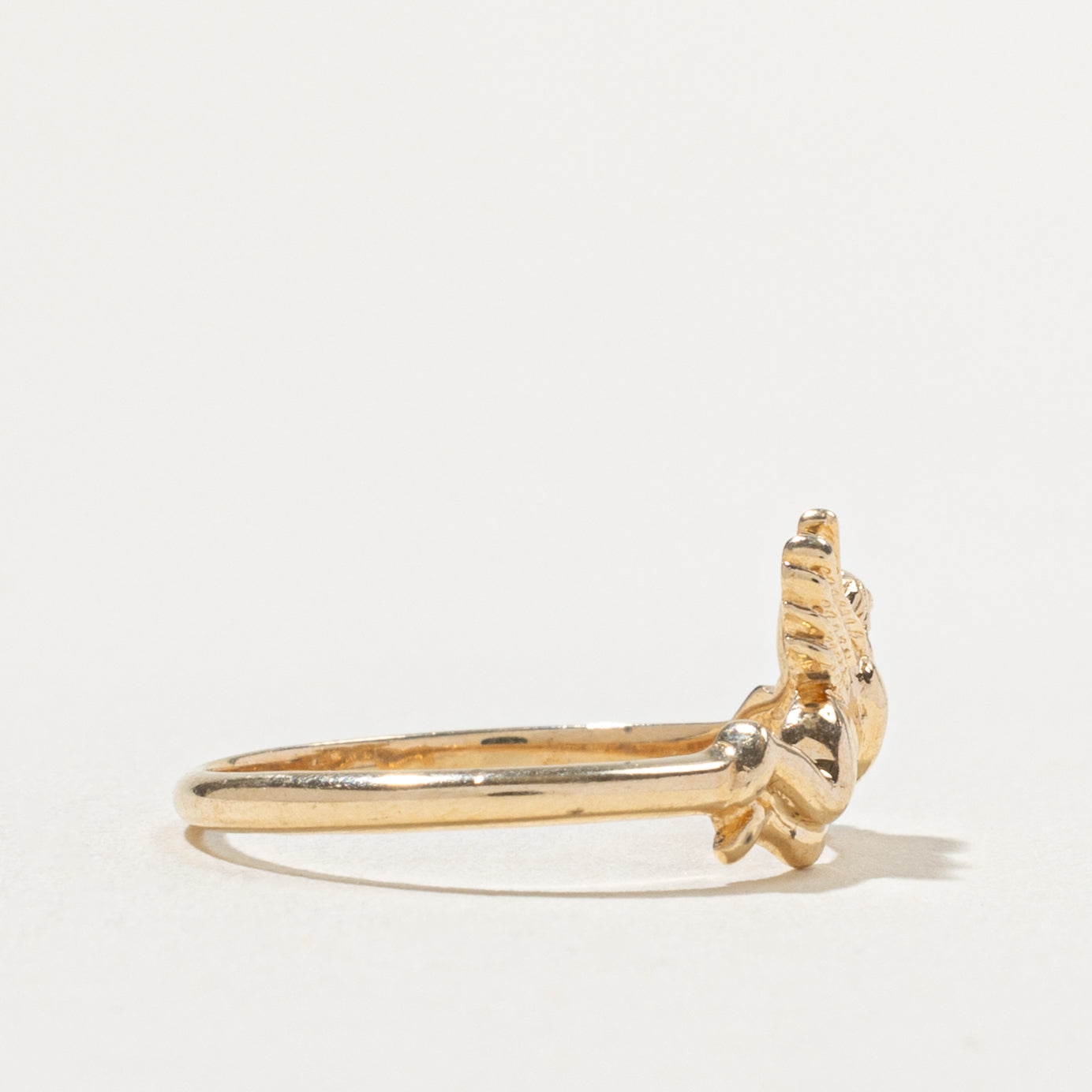 10k Diamond Heart Cherub Ring | SZ 6